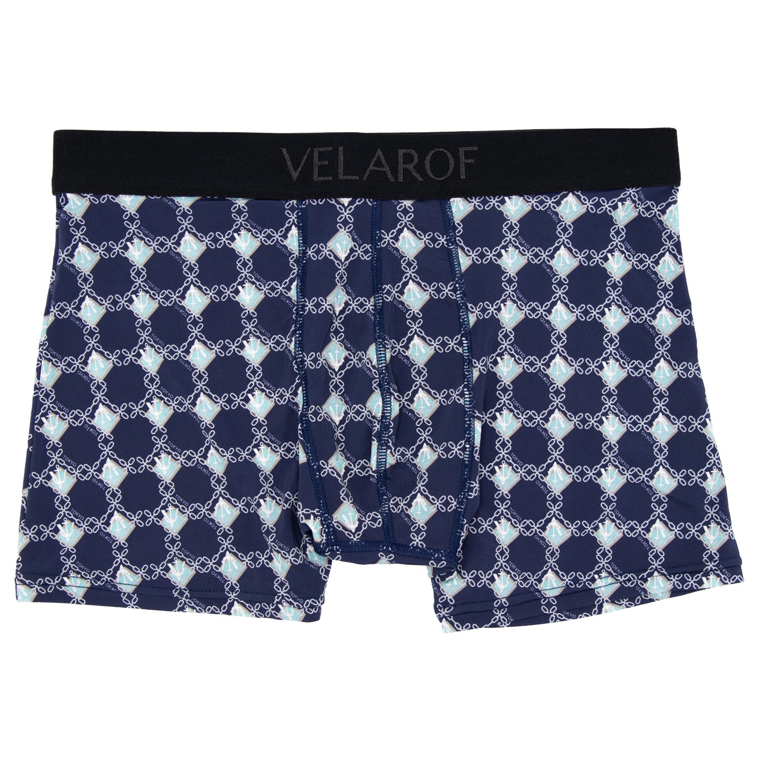 Velarof Men's Blue Twisted Soroban Boxer Brief In Blue