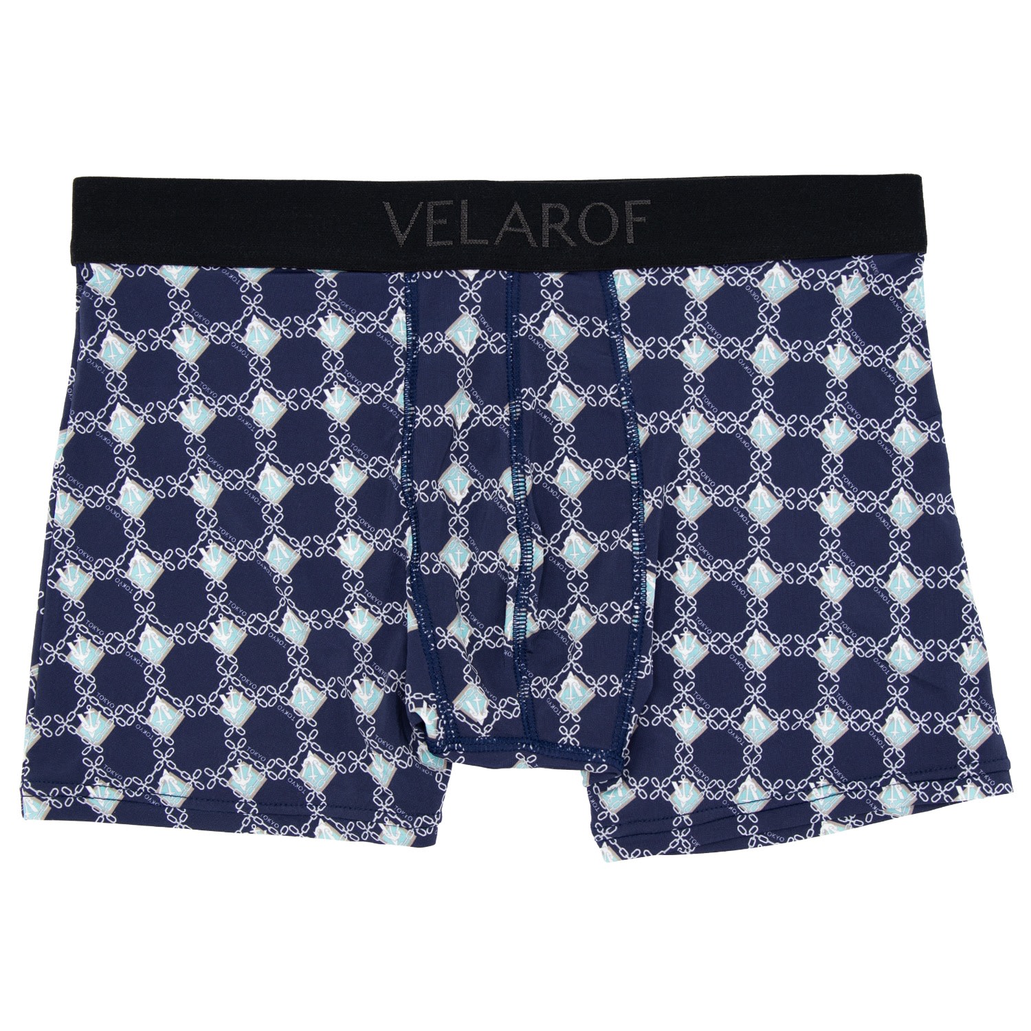 Men’s Blue Twisted Soroban Boxer Brief Small Velarof