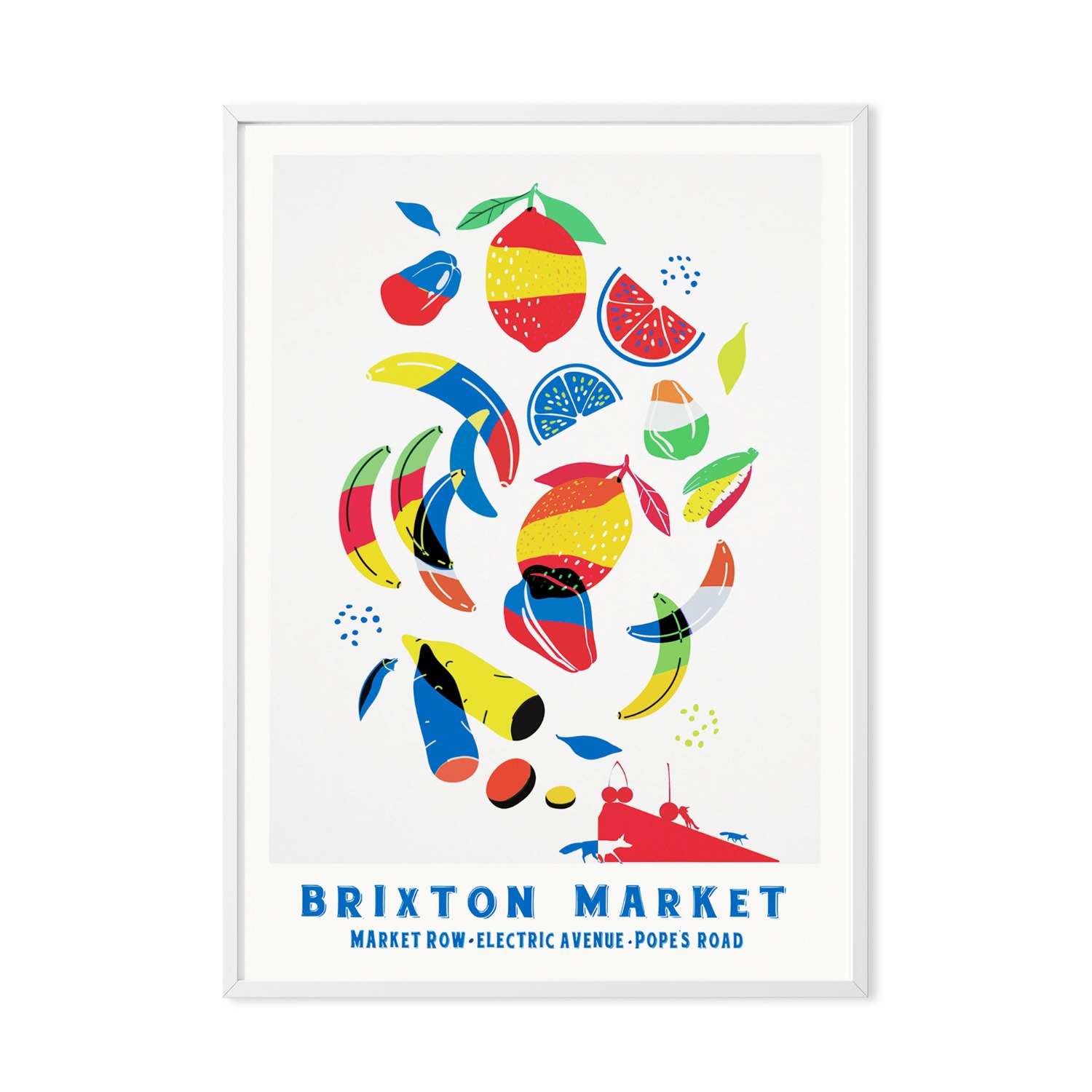 Brixton Market London Illustrated Art Print A3 297 X 420Mm Eye for London Prints