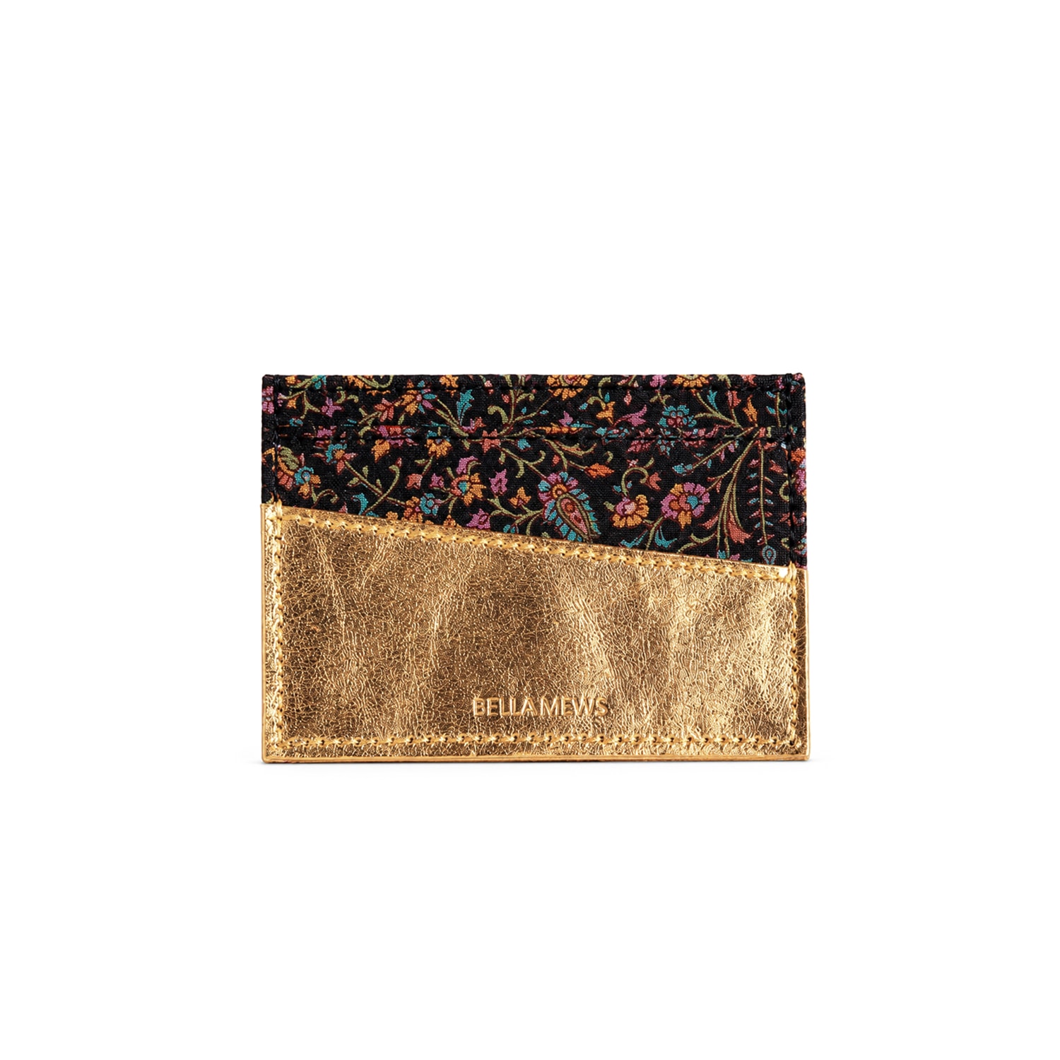 Women's Black / Gold New Moon Cardholder | One Size | Bella Mews