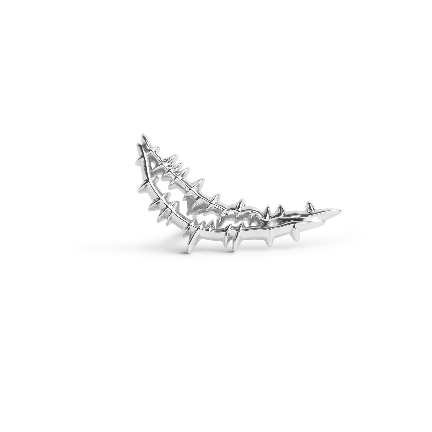 Kasun Men's Smile Stud Earrings - Silver