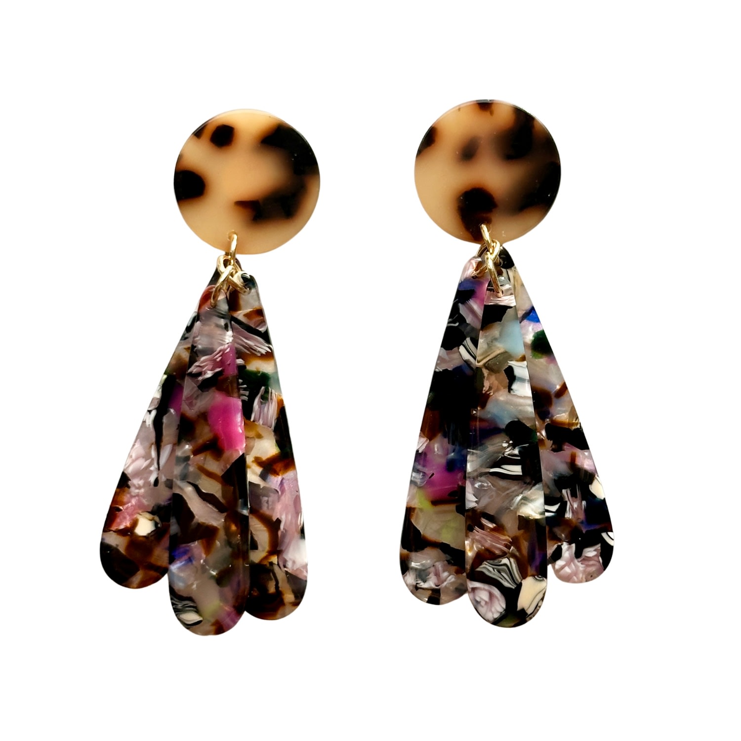 Closet Rehab Women's Brown Petal Drop Earrings In Classically Bold
