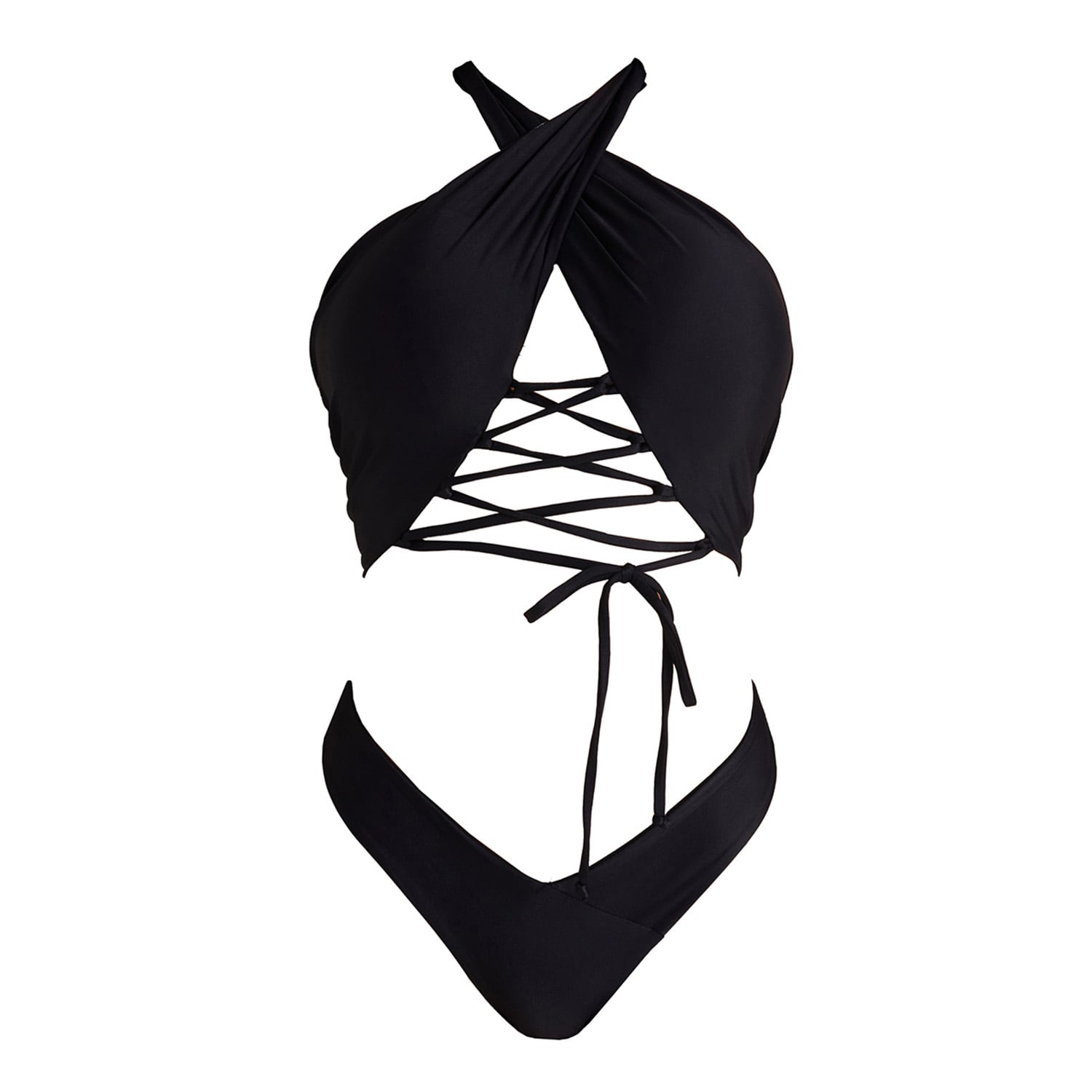 Women&rsquo;s Aperio Black One Piece Swimsuit | Medium | Sancha the Brand