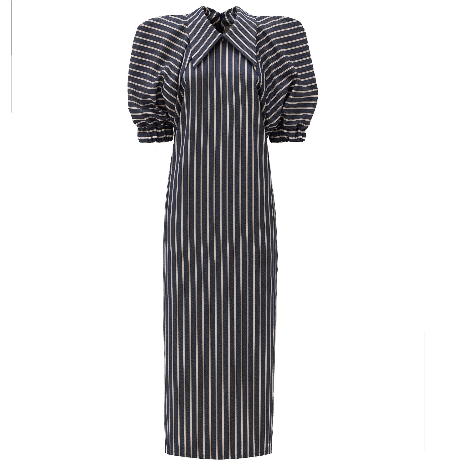 Women’s Striped Midi Dress - Blue XXL Julia Allert