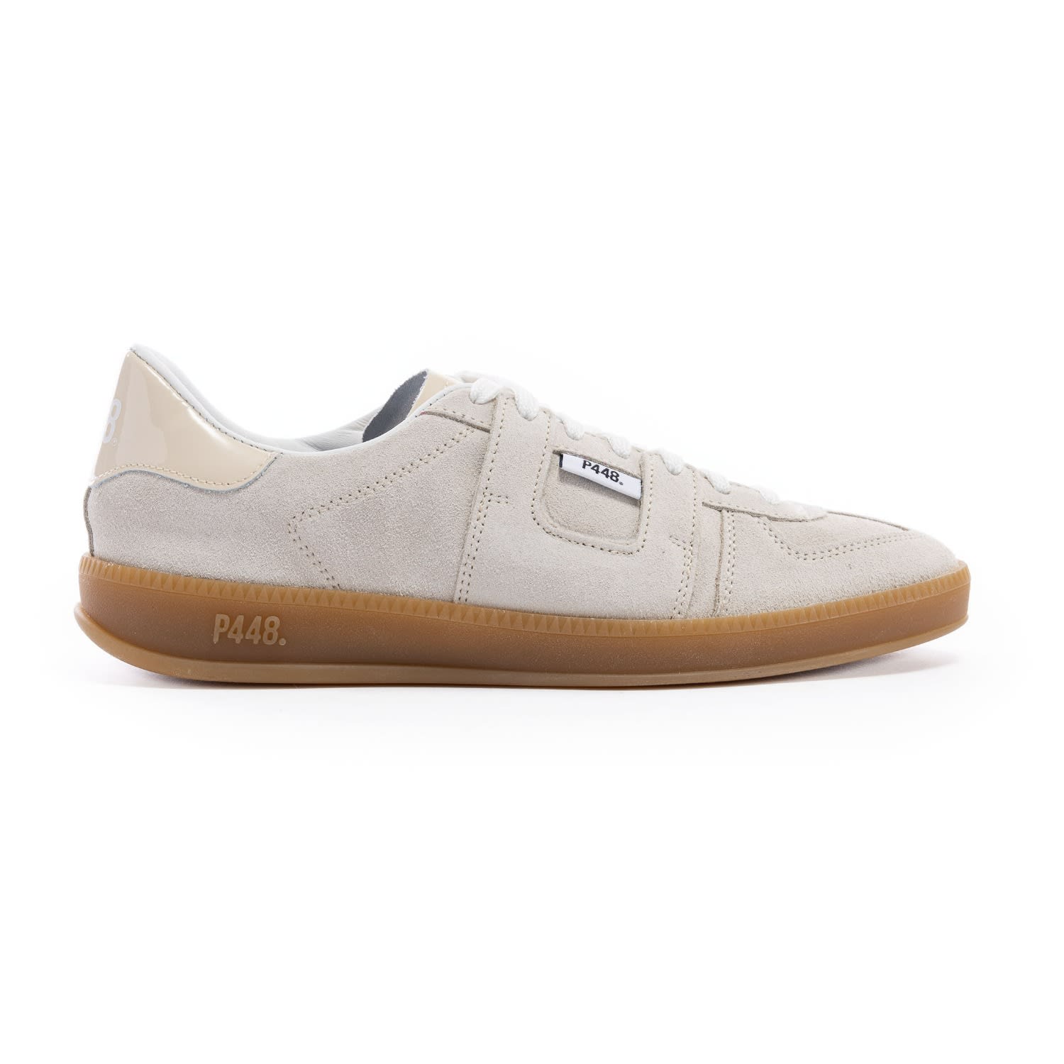P448 Women's Neutrals  Monza Lamb Sneaker In Black/white