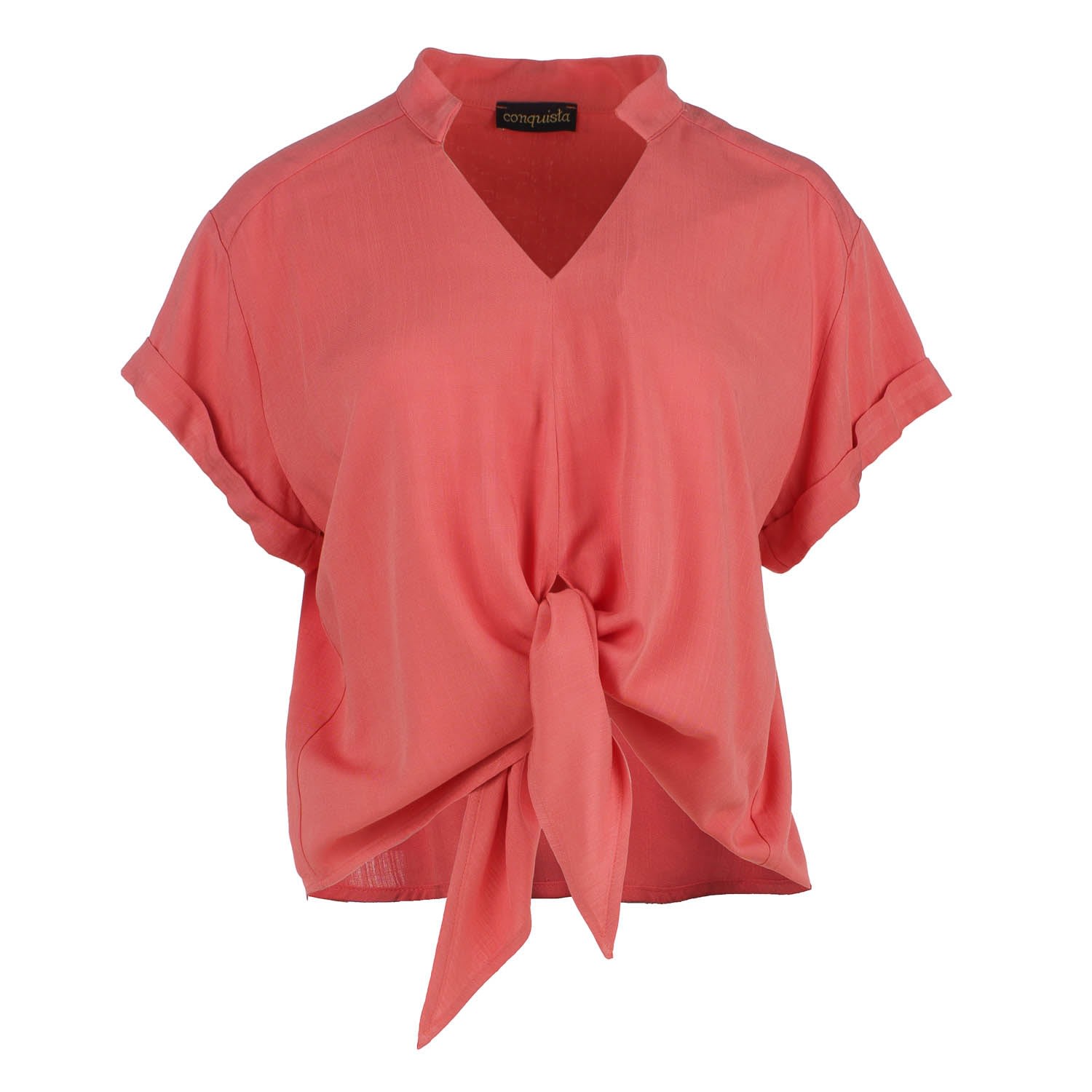 Women’s Yellow / Orange Tie Detail Coral Top Medium Conquista