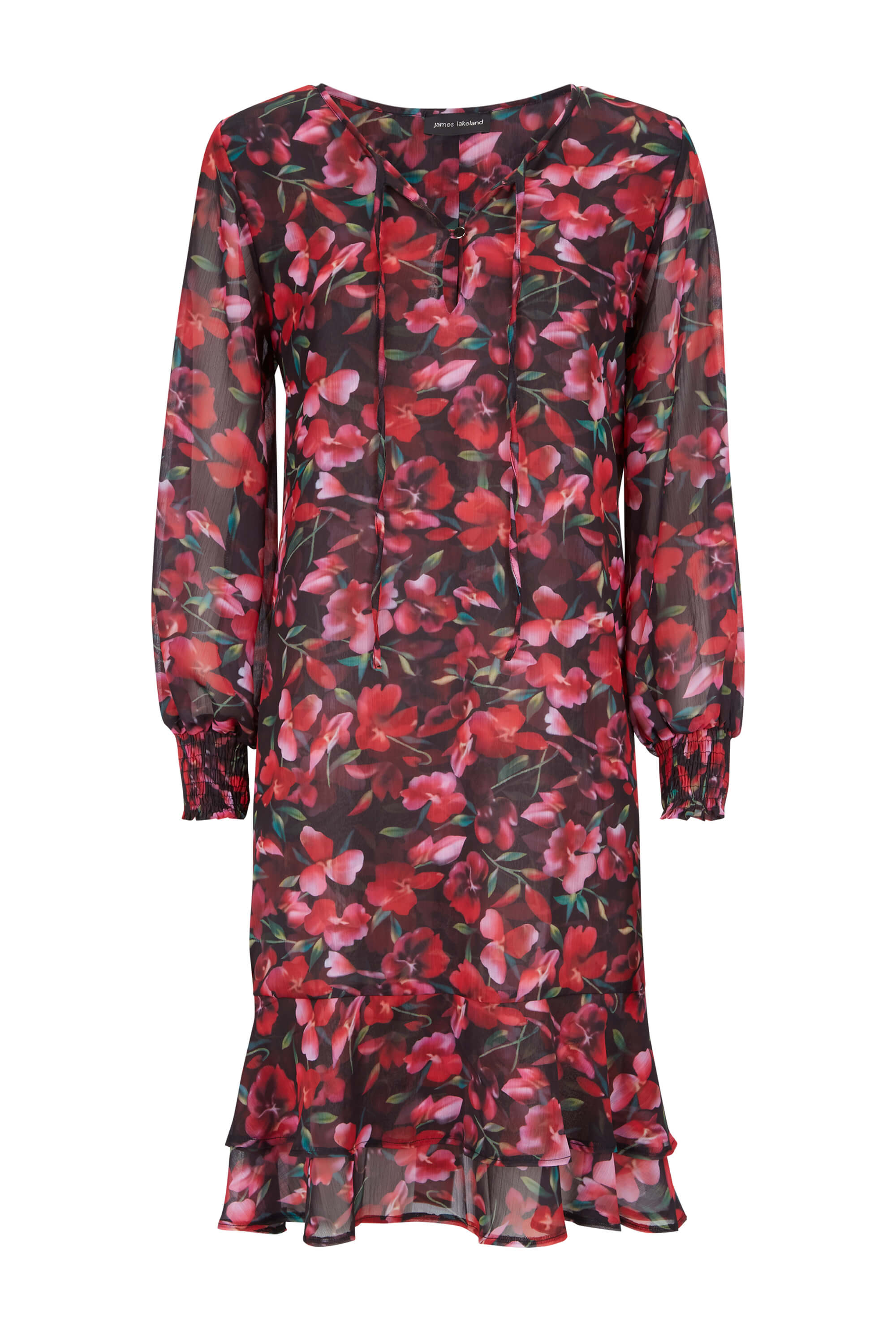 Women’s Flower Print Dress - Black Extra Small James Lakeland