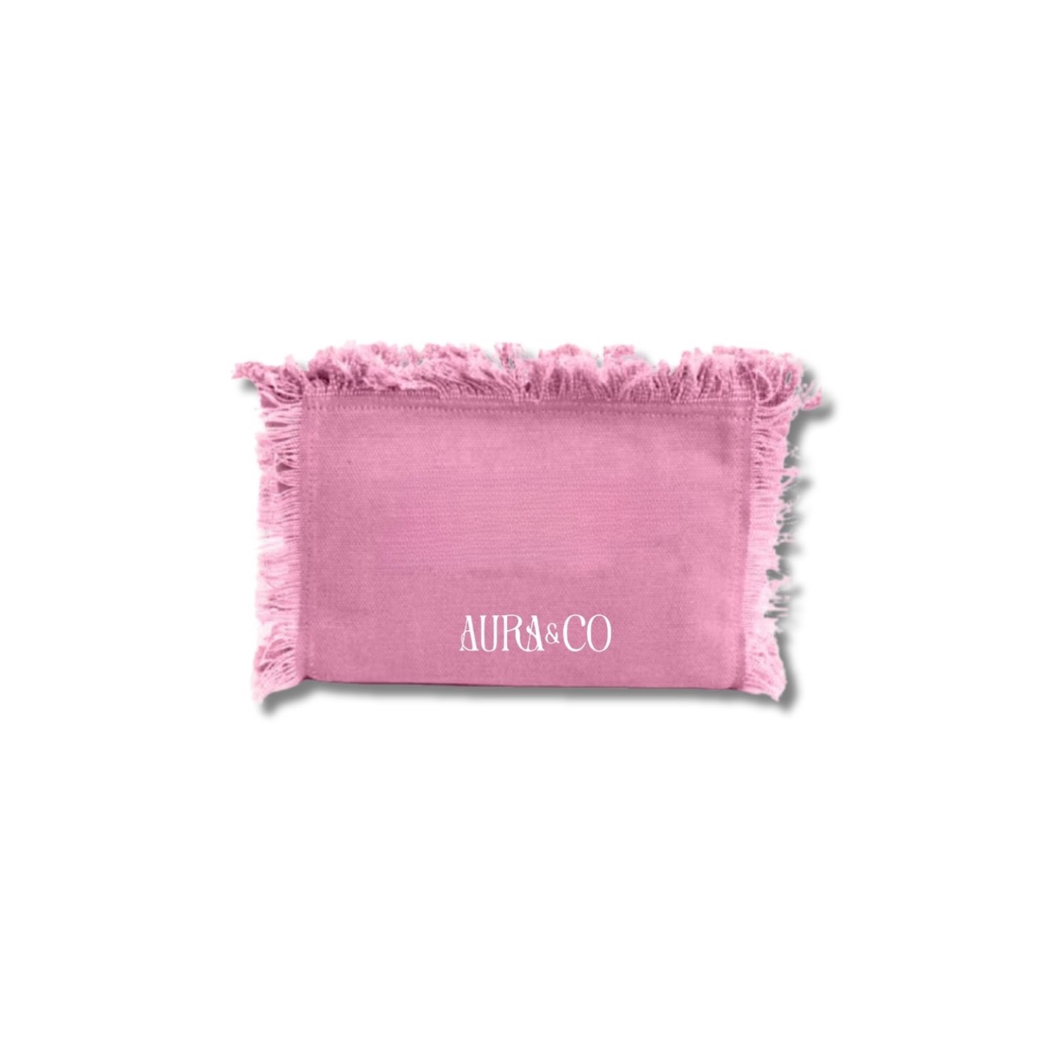 Aura & Co Women's Embroidery Aura Cosmetic Bag Pink In Pink