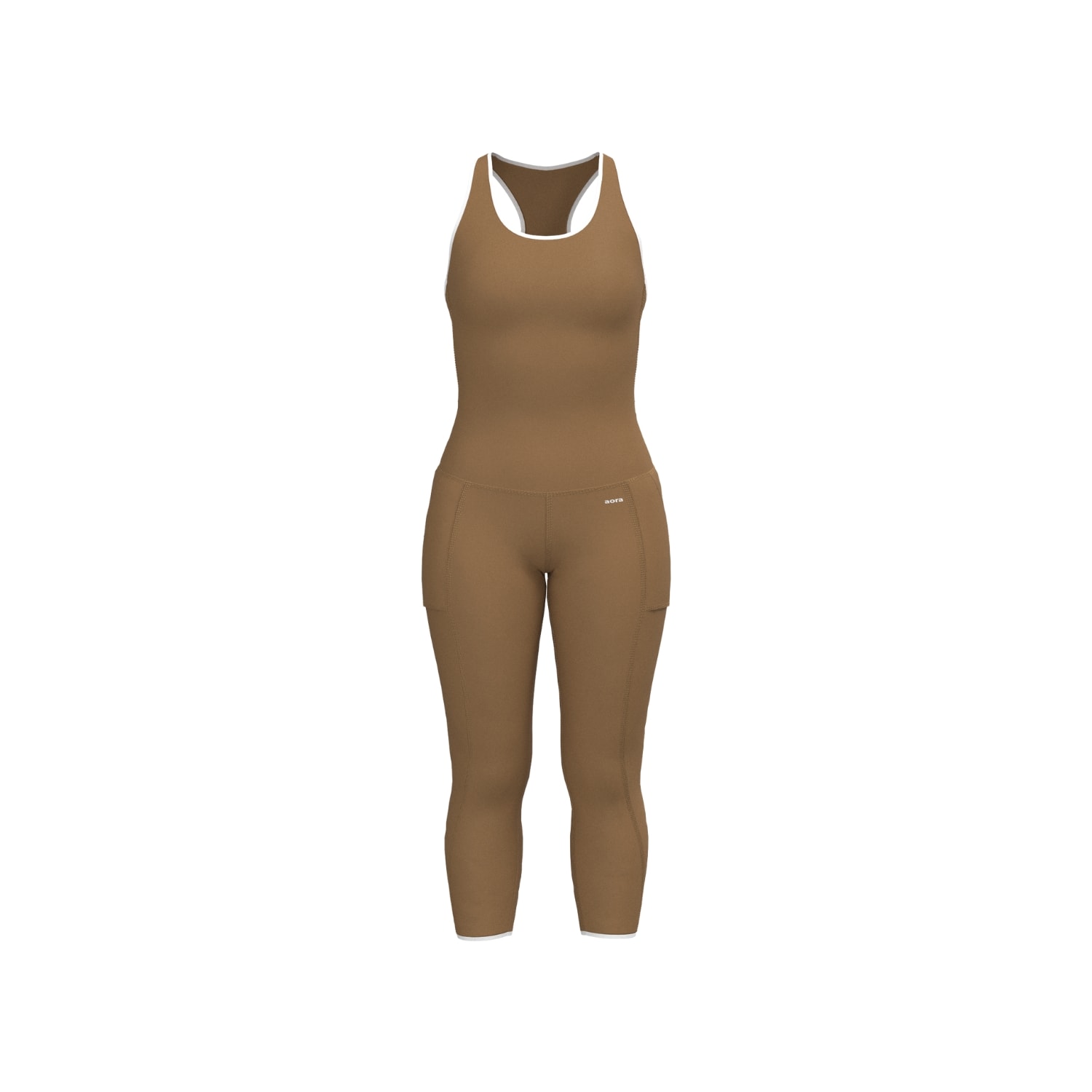 Aora Athletics Women's Two Tone Fullsuit - Brown In Brown