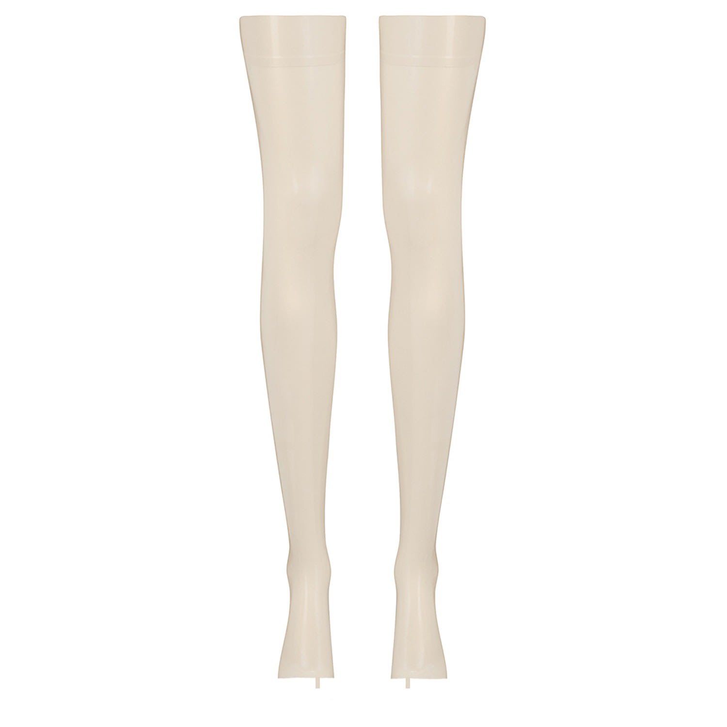 Elissa Poppy Women's Latex Stockings - White In White
