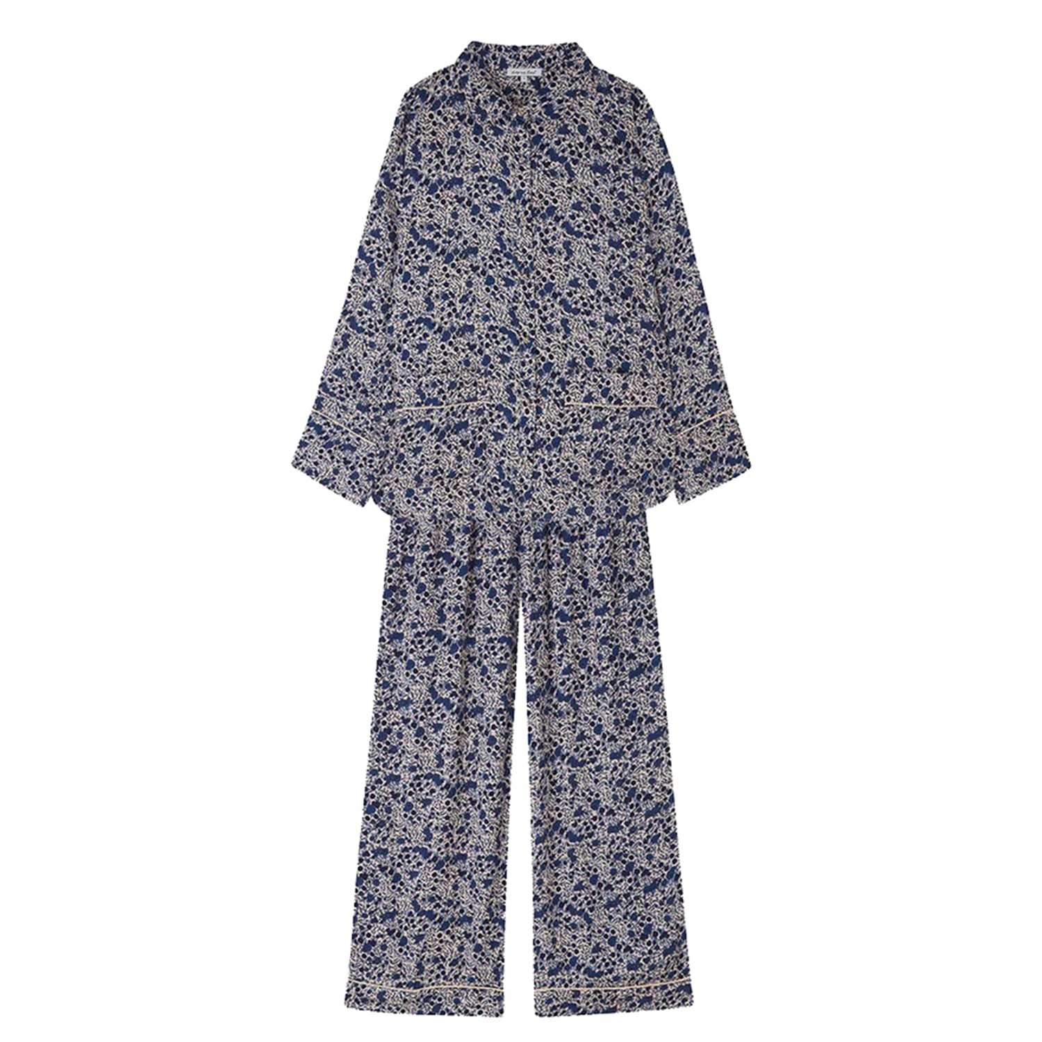 Lily And Lionel Women's Evie Trouser Set Aster Floral - Blue In Blue