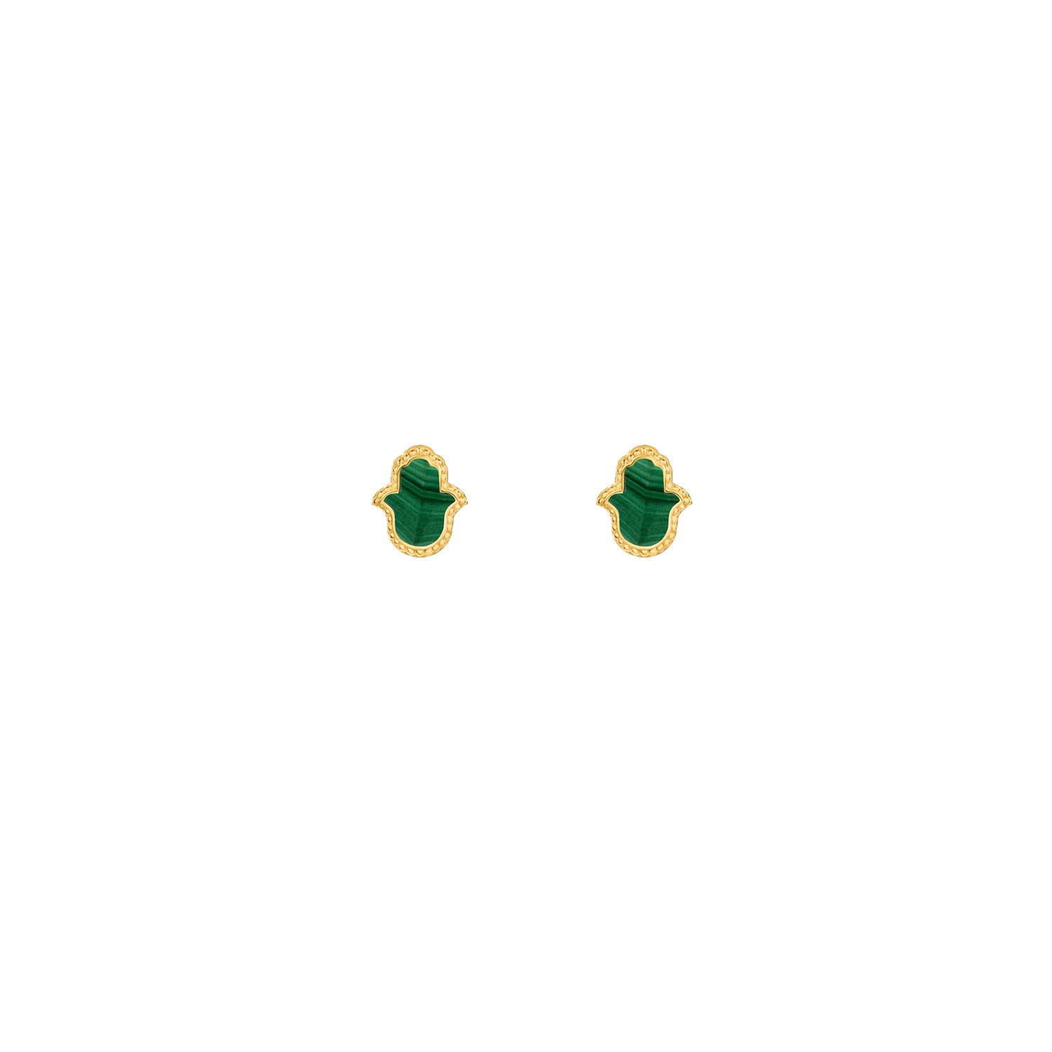 Karma And Luck Women's Gold / Green Humble Bliss Hamsa Malachite Earrings