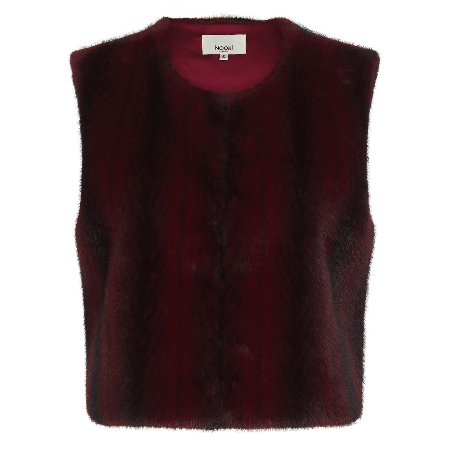 Nooki Design Women's Purple Edelweiss Faux Fur Gilet - Plum Zig Zag In Brown