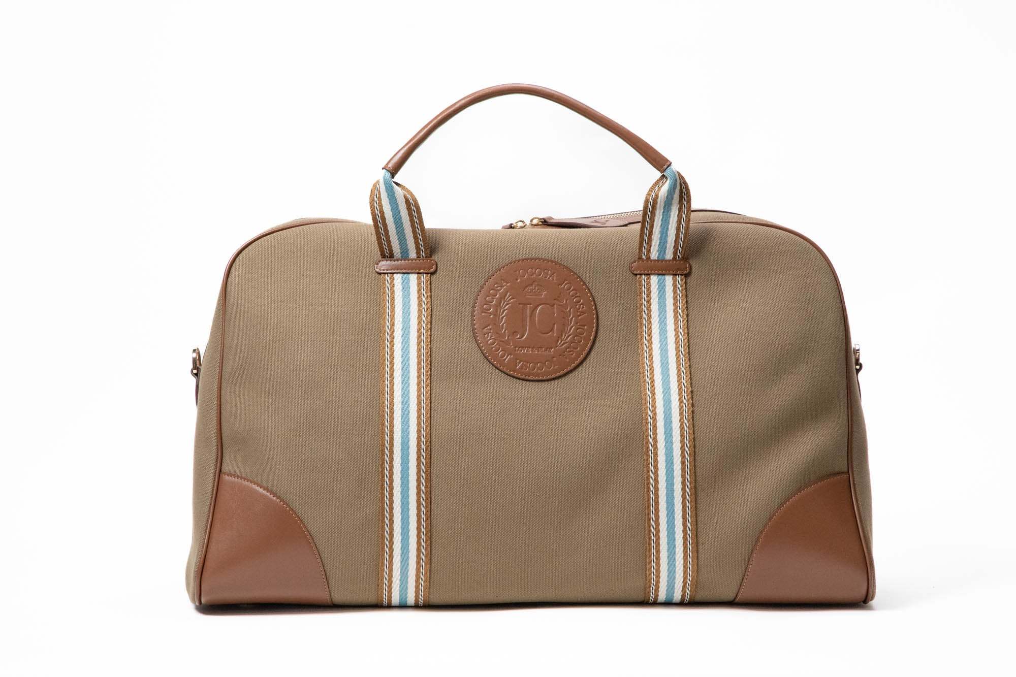 Jocosa Brown Weekend Bag - Camel & Camel With Camel - White Strap
