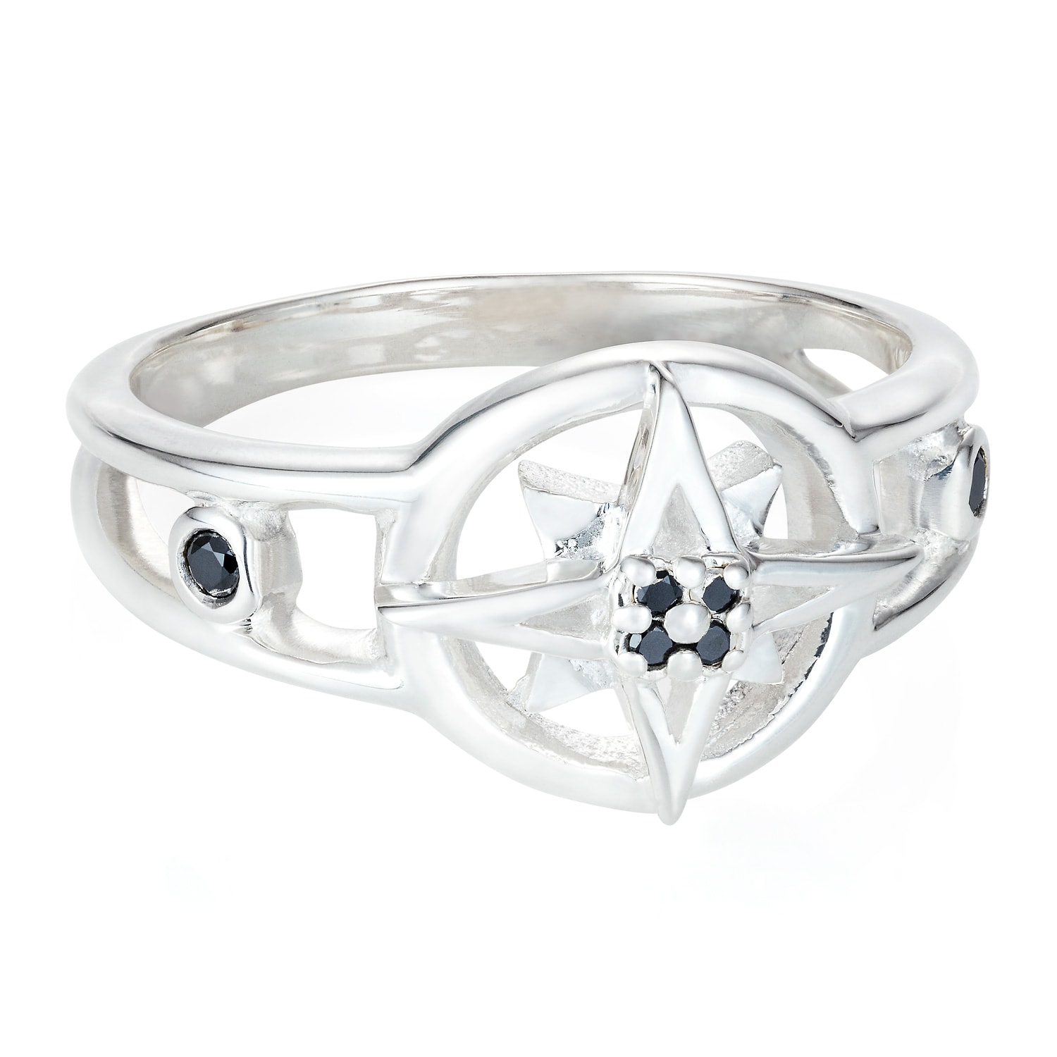 Yasmin Everley Jewellery Women's Silver Compass Star Ring