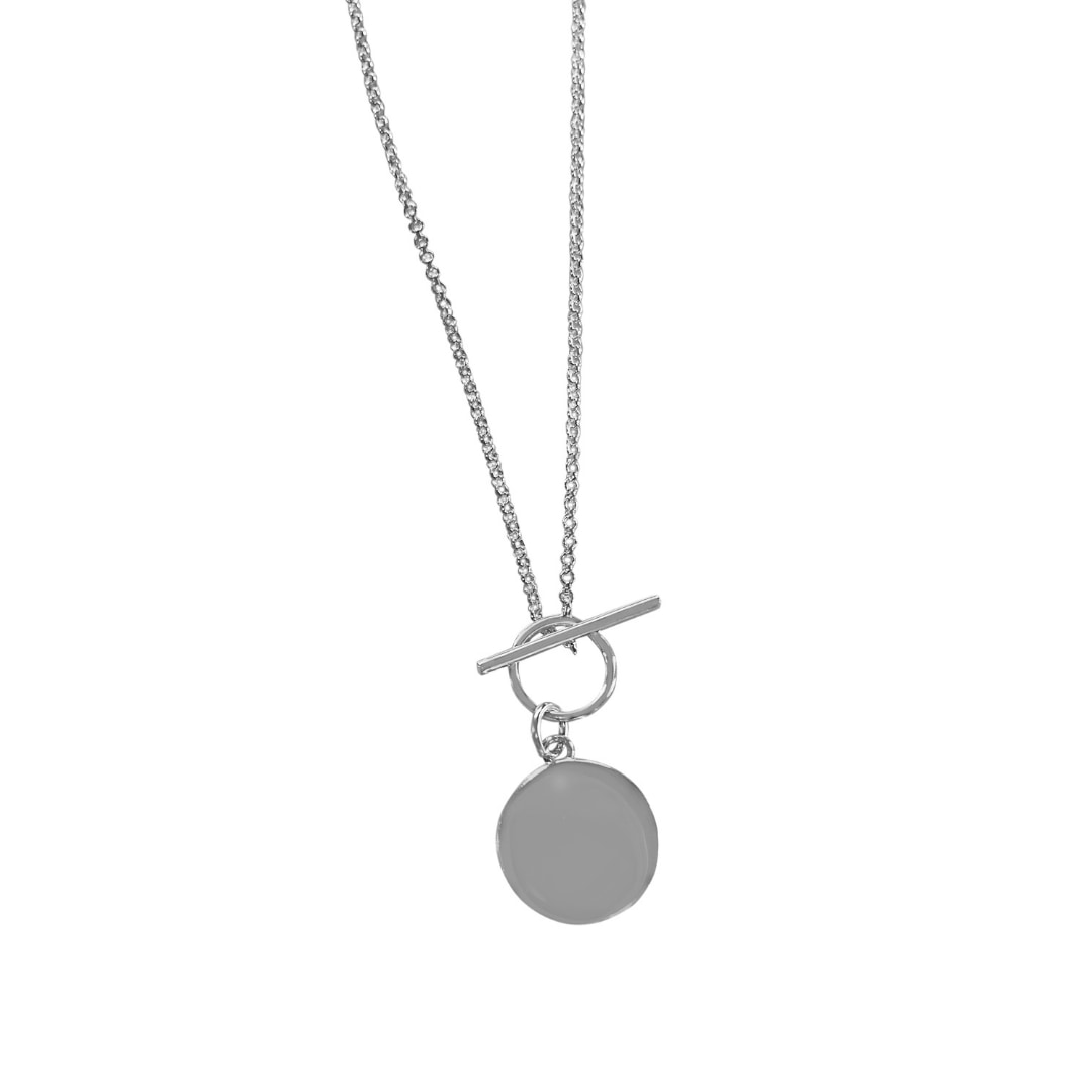 Women’s Demi Silver Disc Fine Fob Necklace Fv Jewellery