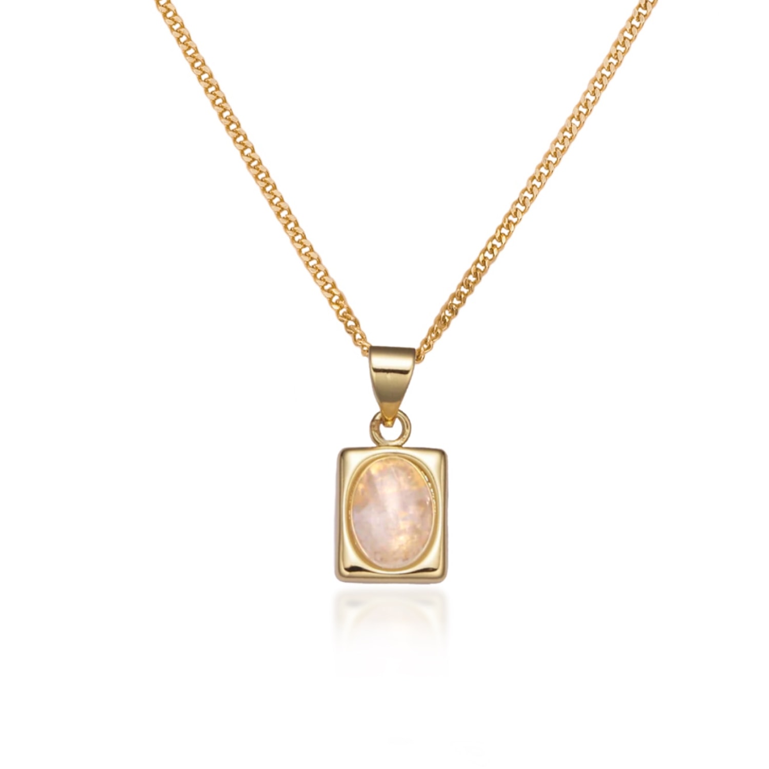 Women’s Juno Gold Filled Moonstone Pendant Necklace Midori Jewelry Co.