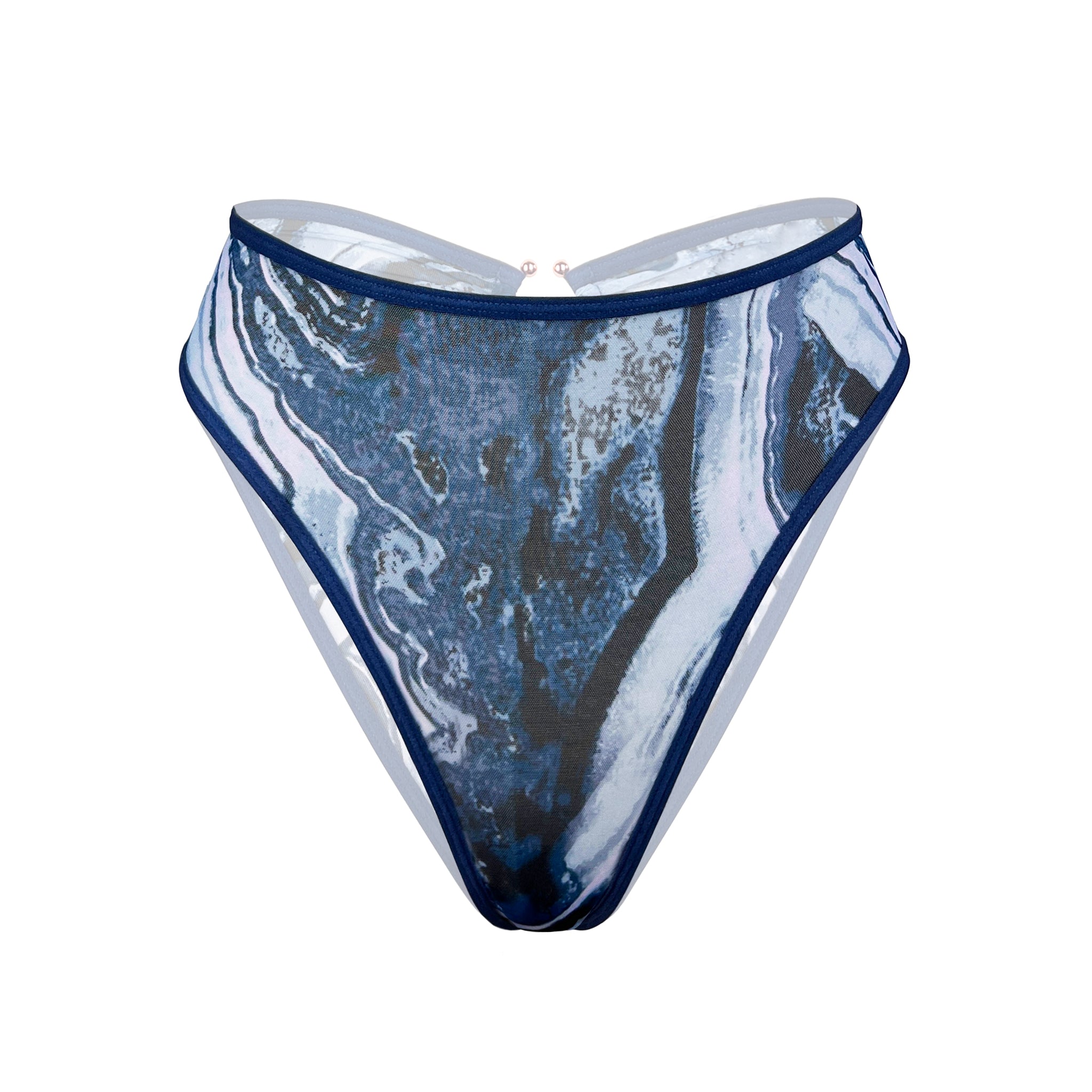 Monique Morin Lingerie Women's Blue Storm High Waisted Cheeky In Blue