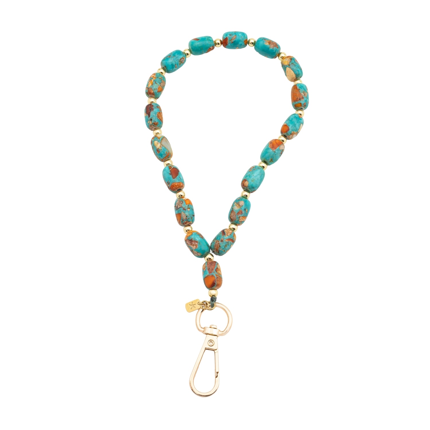Starfish Project Blue / Red Sierra Bloom Turquoise Emperor Stone Beaded Phone Wrist Strap