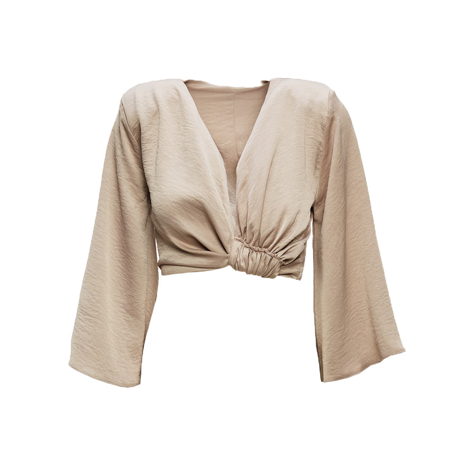 Bluzat Women's Neutrals Beige Blouse With Flared Sleeves In Beige