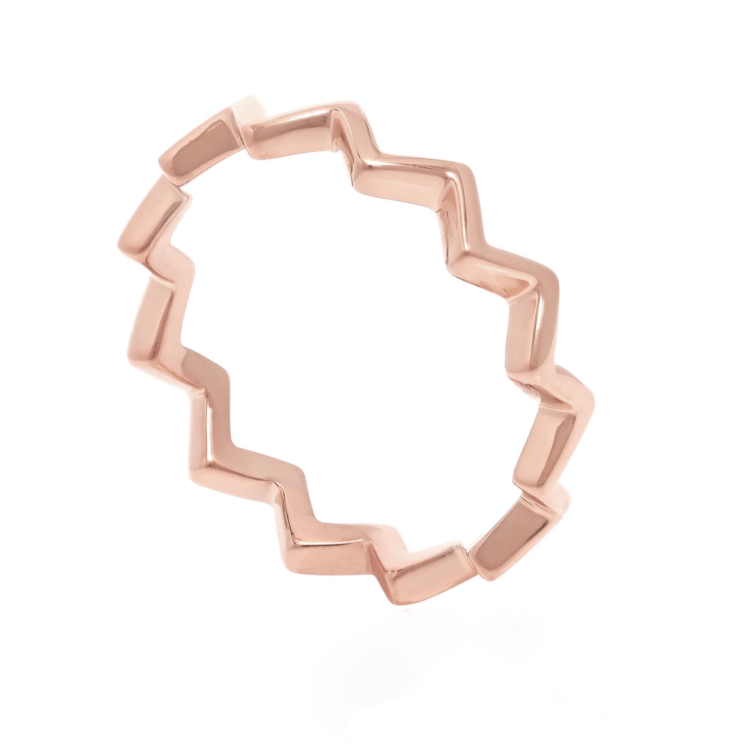 Women’s Rose Gold Stacking Ring Contemporary Zigzag Design Neola Design