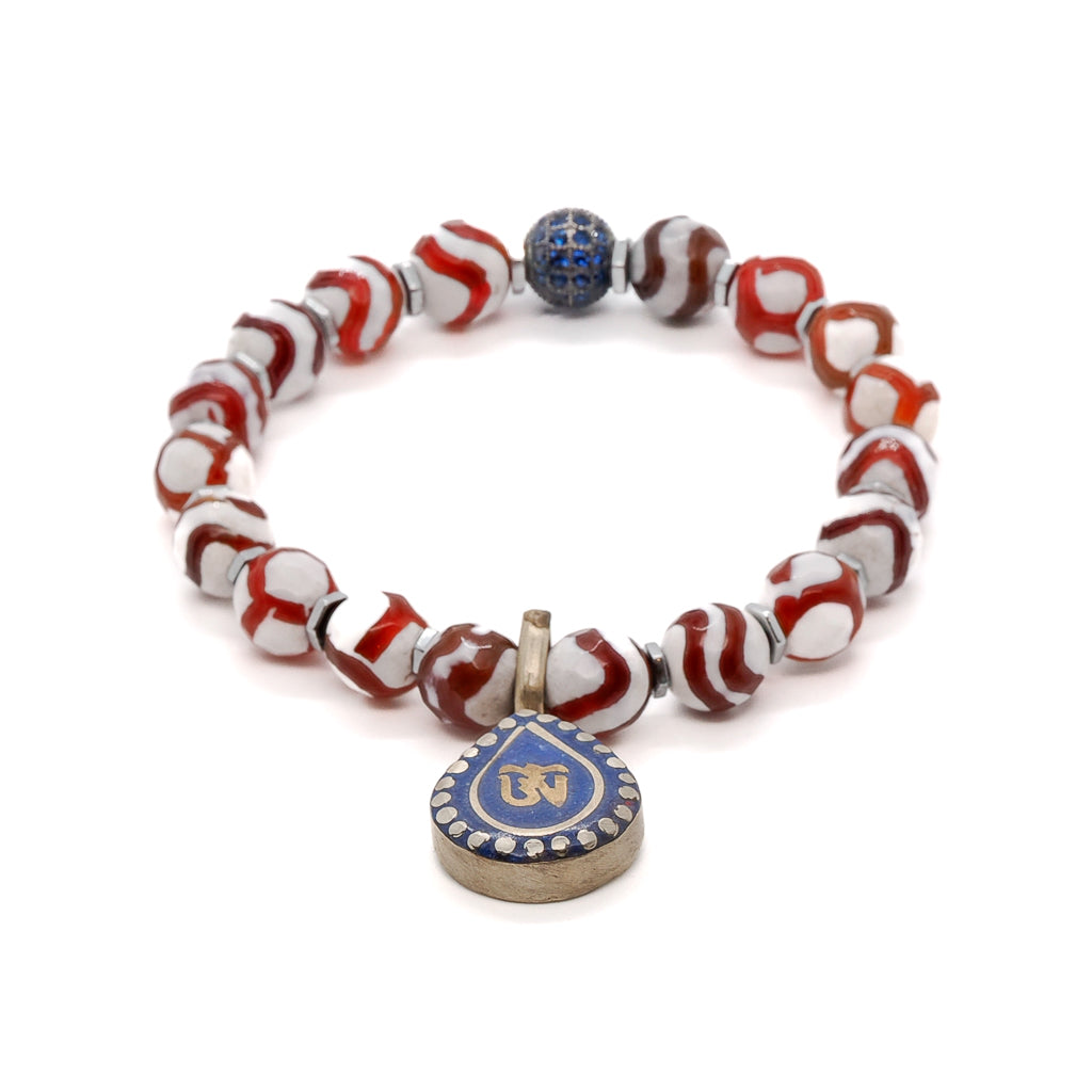 Women’s White / Red Mini Mala Yoga Bracelet - Multi Ebru Jewelry