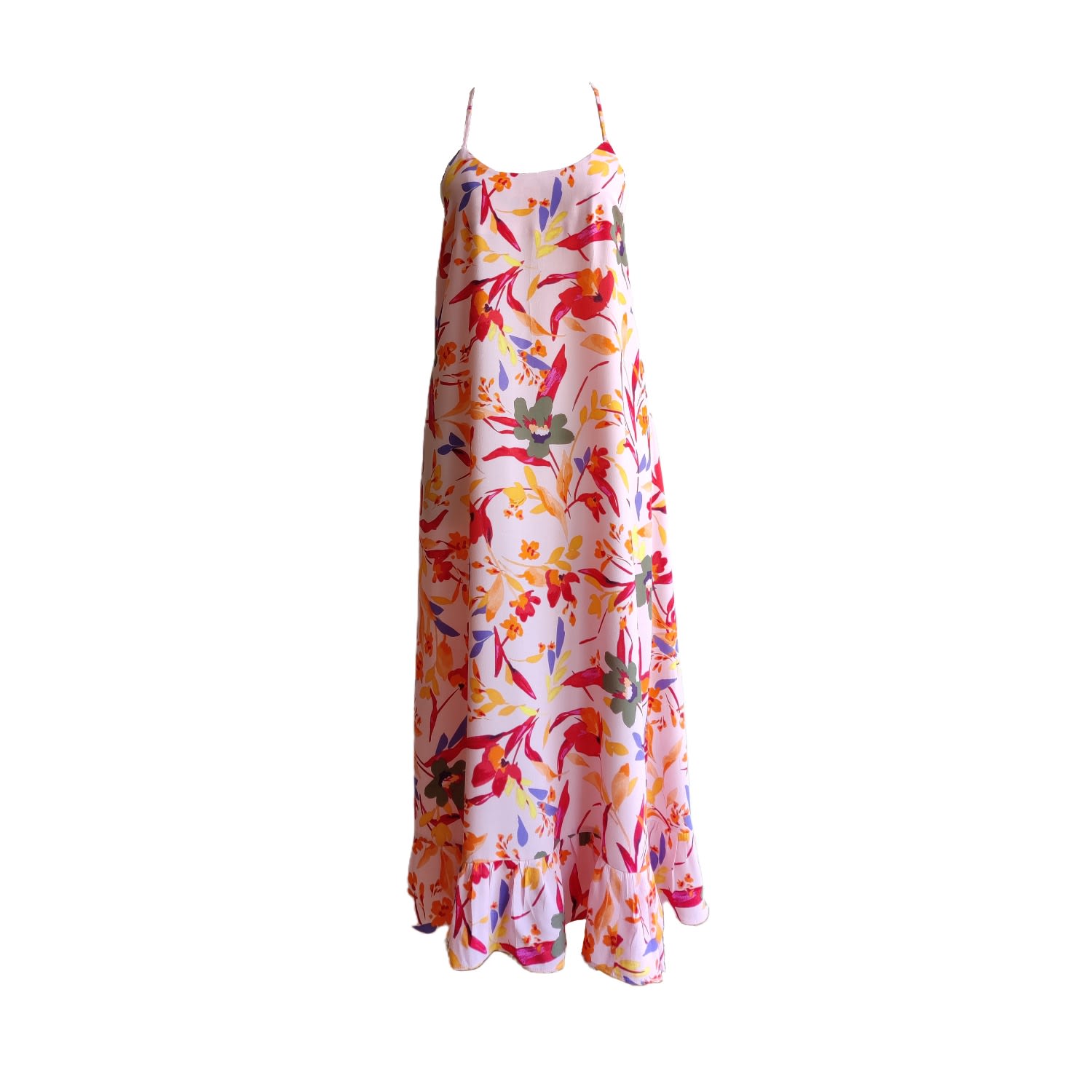 Chillax Women's Pink / Purple Lily Backless Maxi Dress