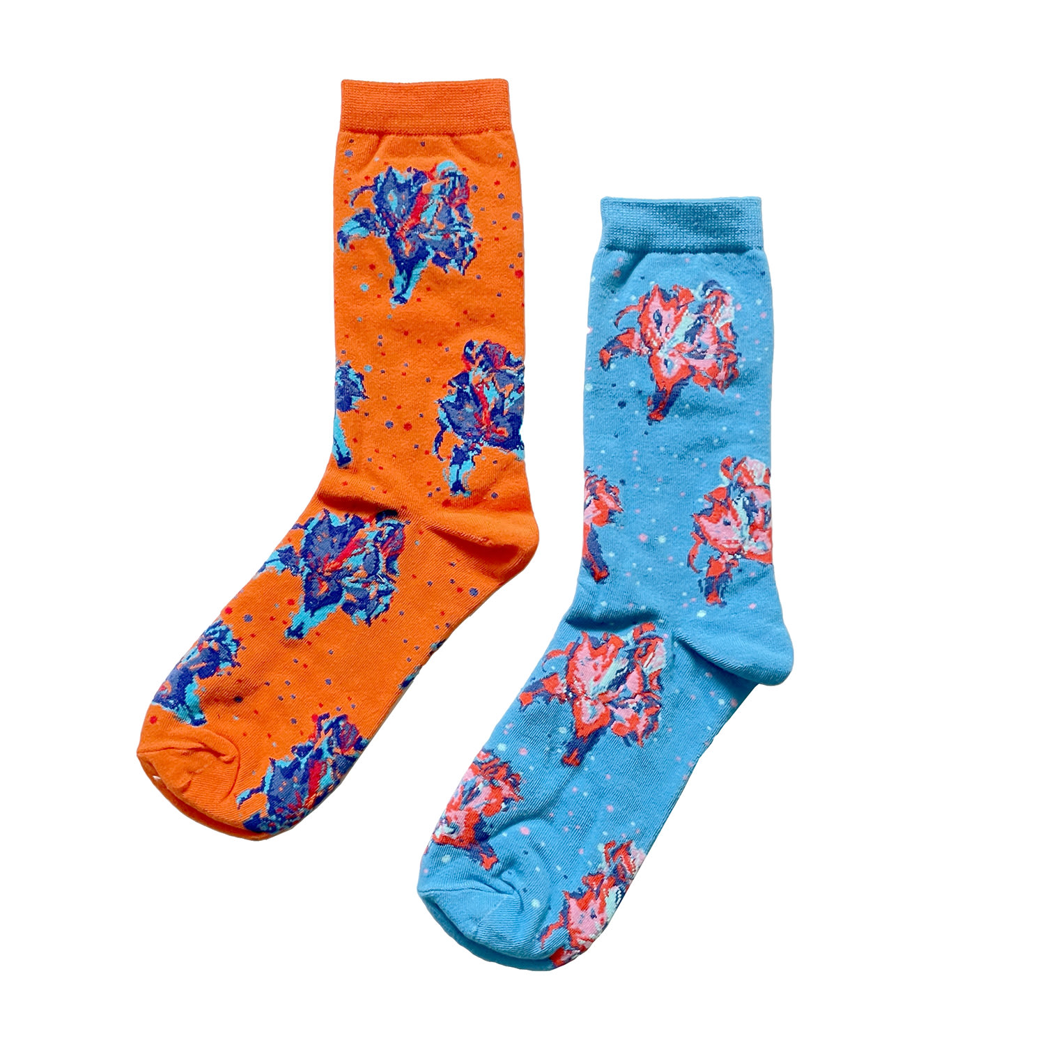 Women’s Yellow / Orange / Blue Hello Flower Socks- Contract Vibes 2 Pack One Size Arto.