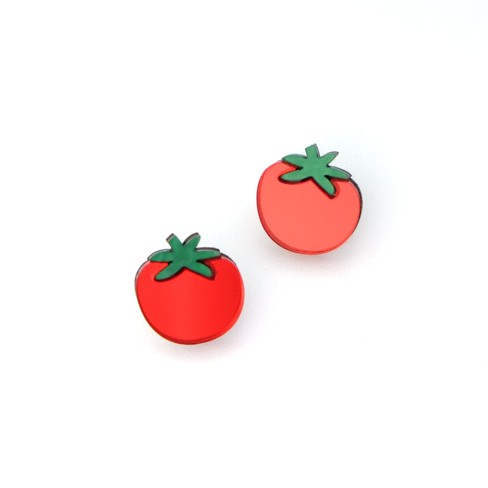 By Chavelli Men's Red Tomato Stud Earrings