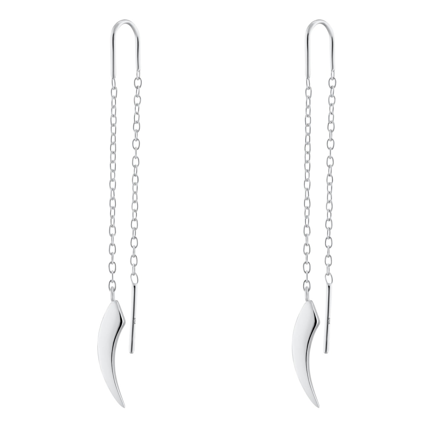 Scream Pretty Women's Silver Claw Threader Earrings In Metallic