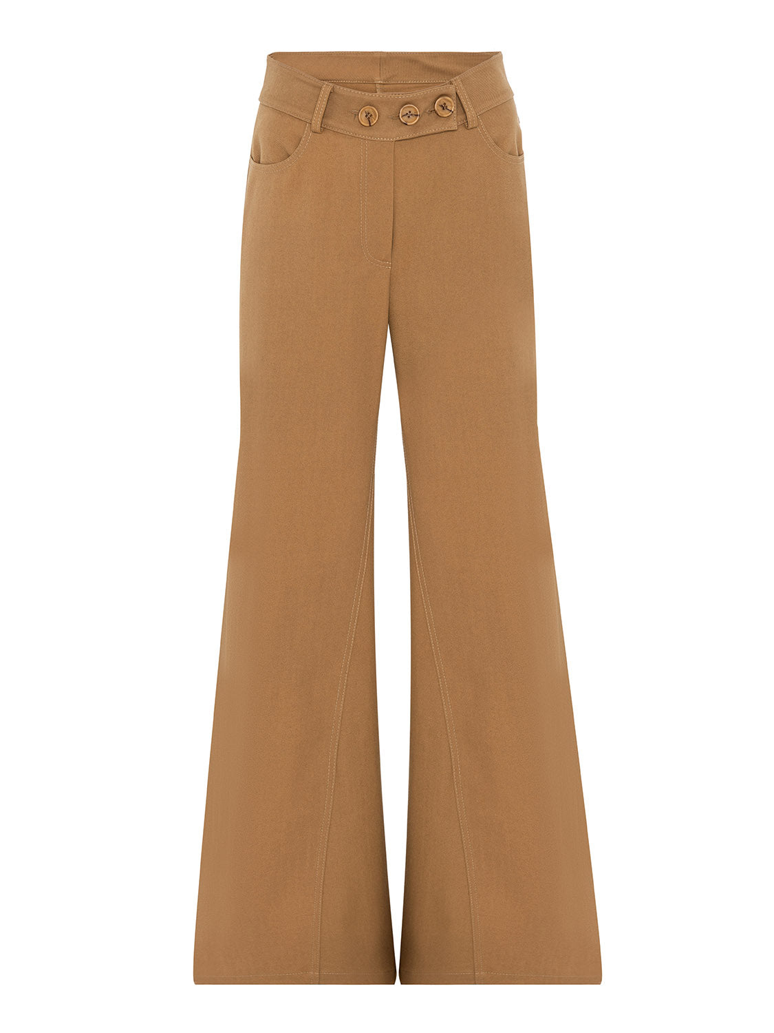 Shop Nocturne Women's Brown Flare Gabardine Pants