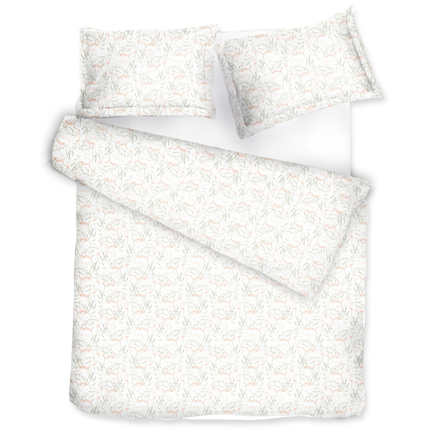 Decoflux Home Sateen Bed Linen Set Dreamy White Uk Double, Us Full In White