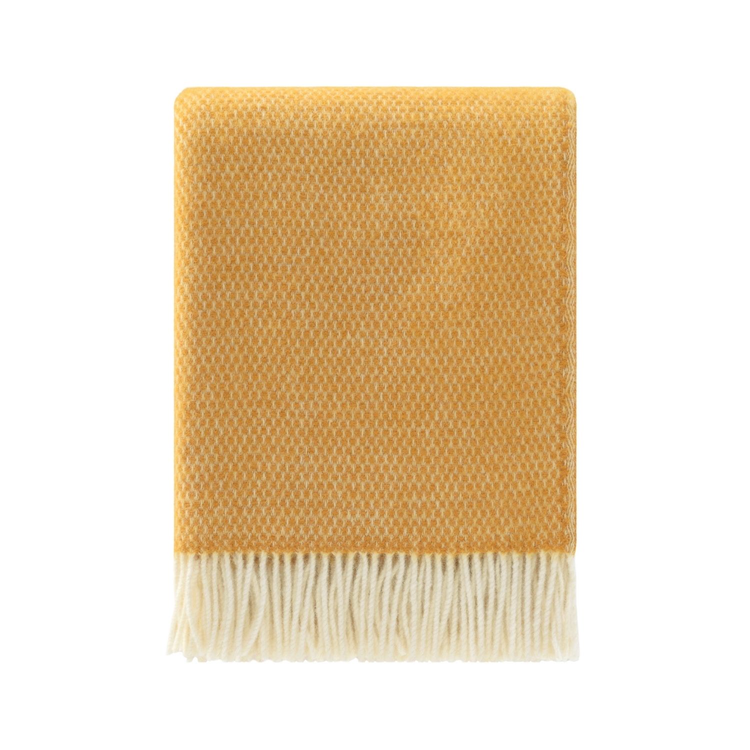 J.j.textile Yellow / Orange / White Honeycomb Yellow Wool Throw