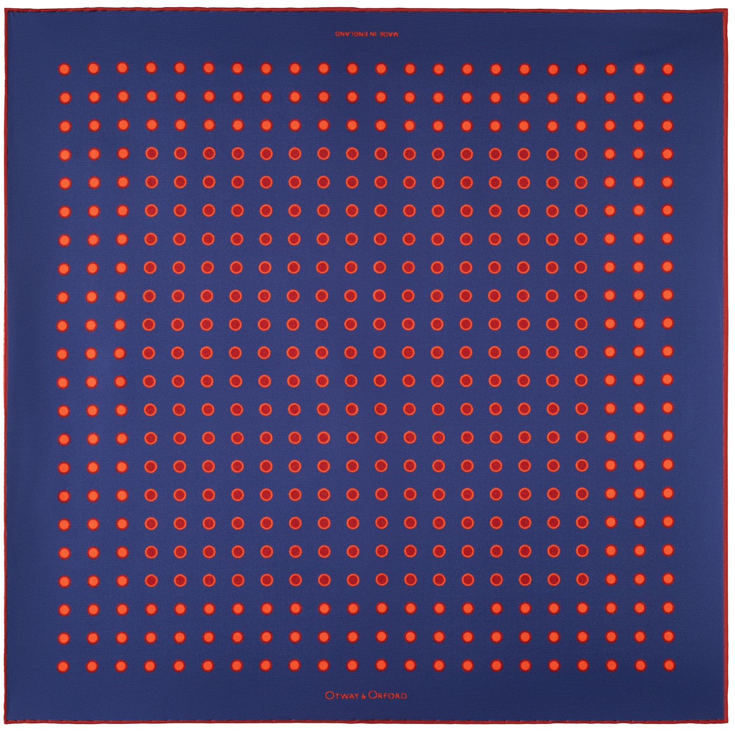 Otway & Orford Men's Blue / Red 'luna' Polka Dot Silk Pocket Square In Blue & Red. Full-size. In Multi