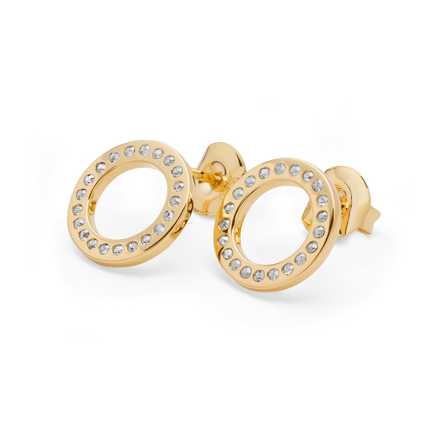 Women’s Art Deco Halo Studs In Gold Vermeil Lucy Quartermaine