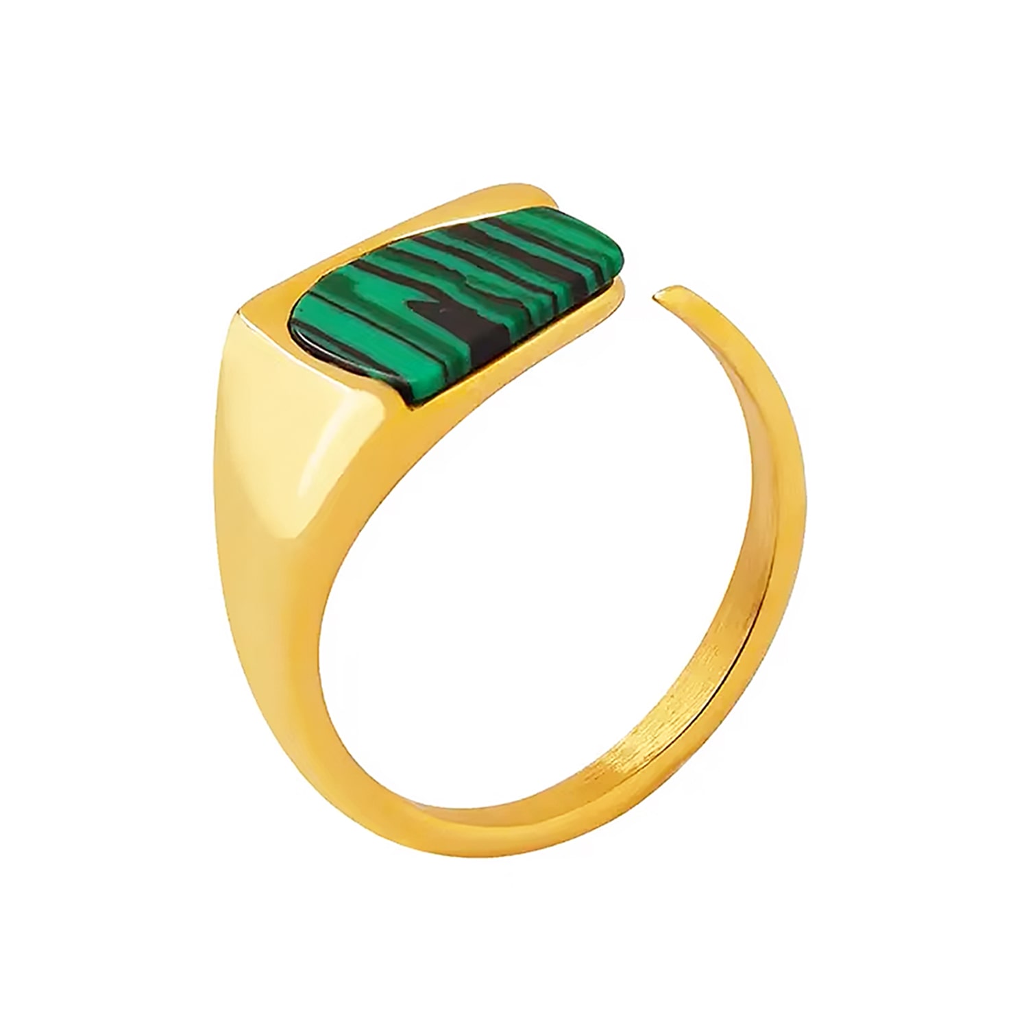 Women&rsquo;s Priscilla Malachite Crystal Gold Ring | Shaded the Label