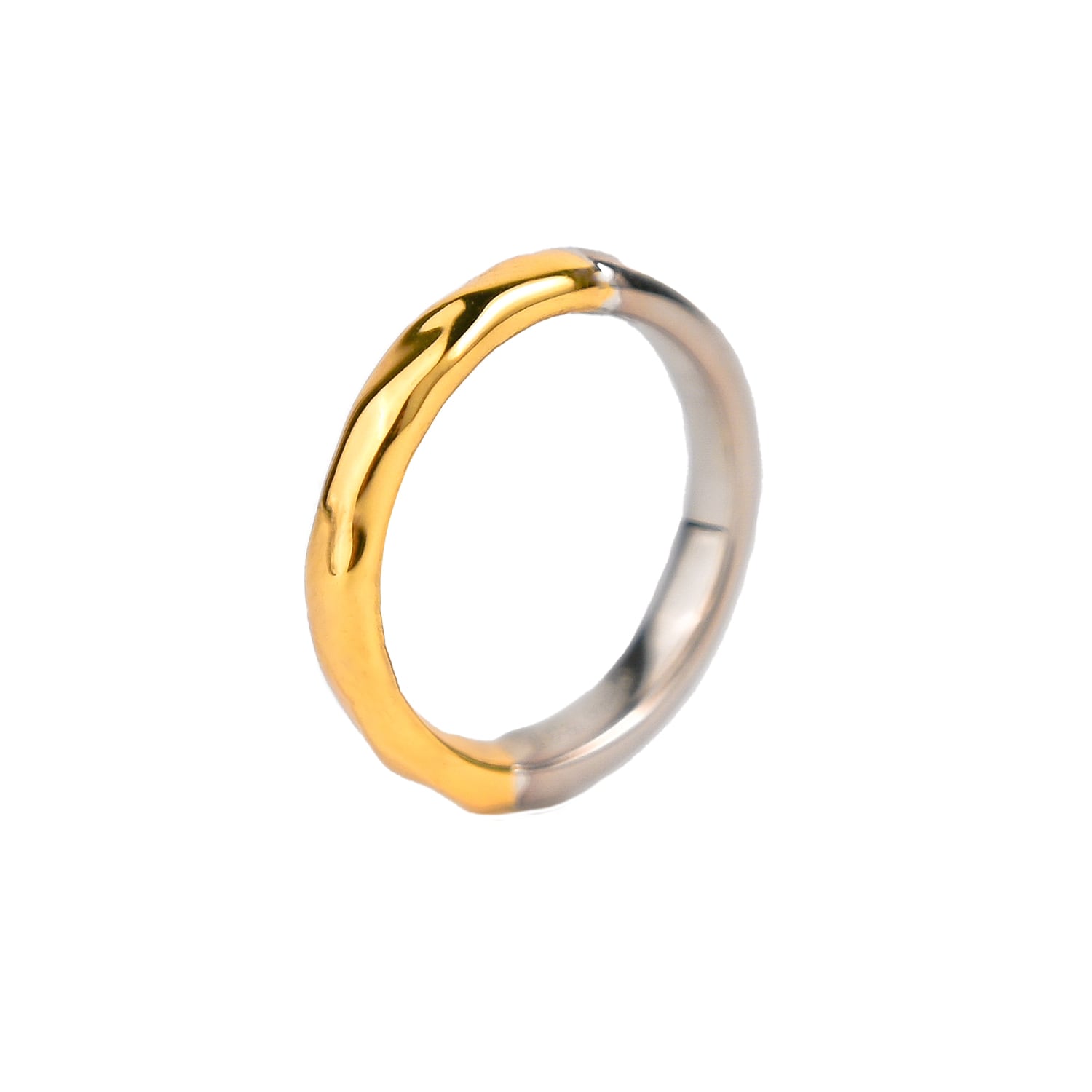 Zynnia Collective Women's Gold / Silver Two Tone Half & Half Band