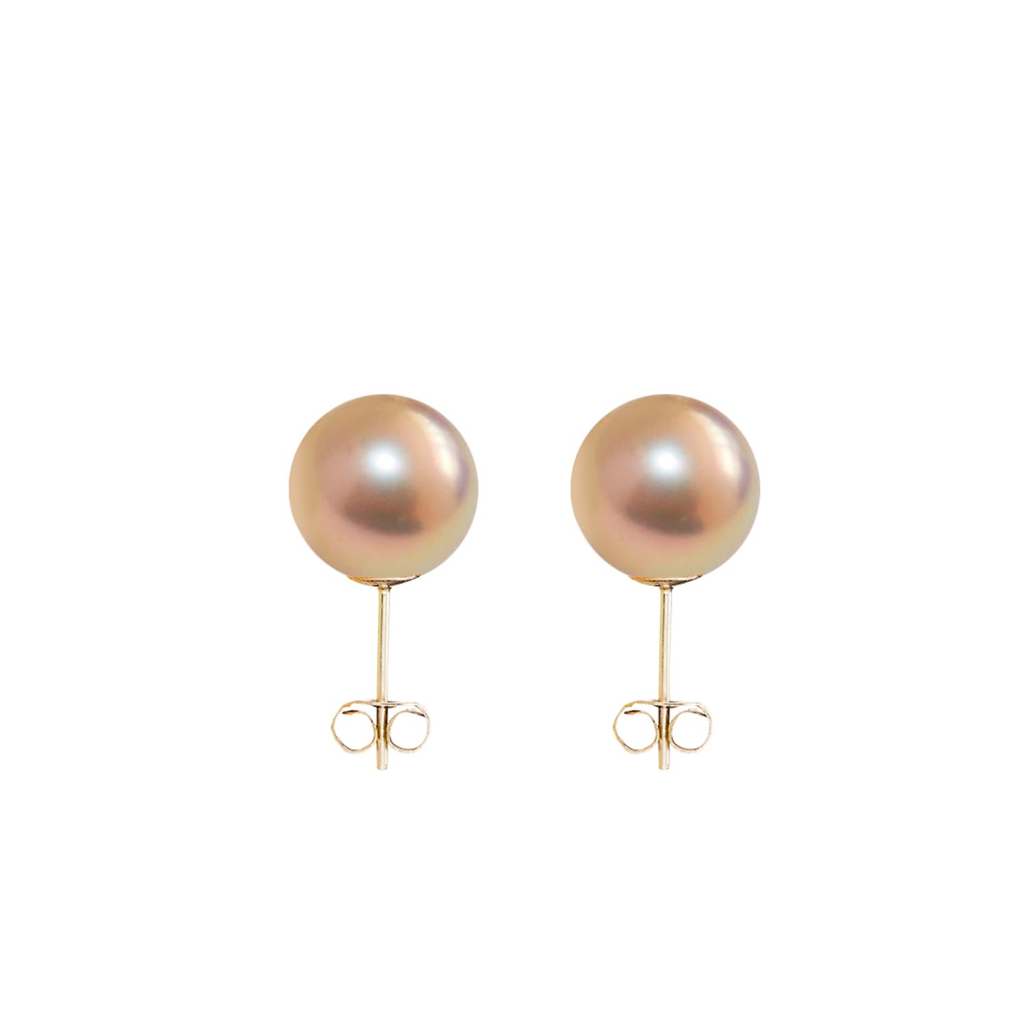 Women’s Large Gold Pearl Studs Earrings - Solid 9Ct Gold Ora Pearls