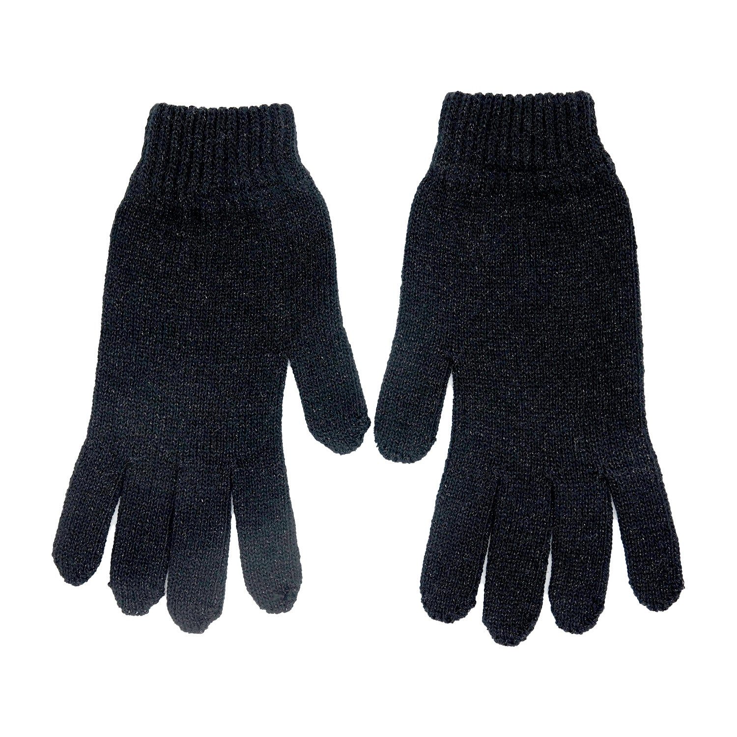 Maison Bogomil Women's Sparkly-knit Gloves -black In Black