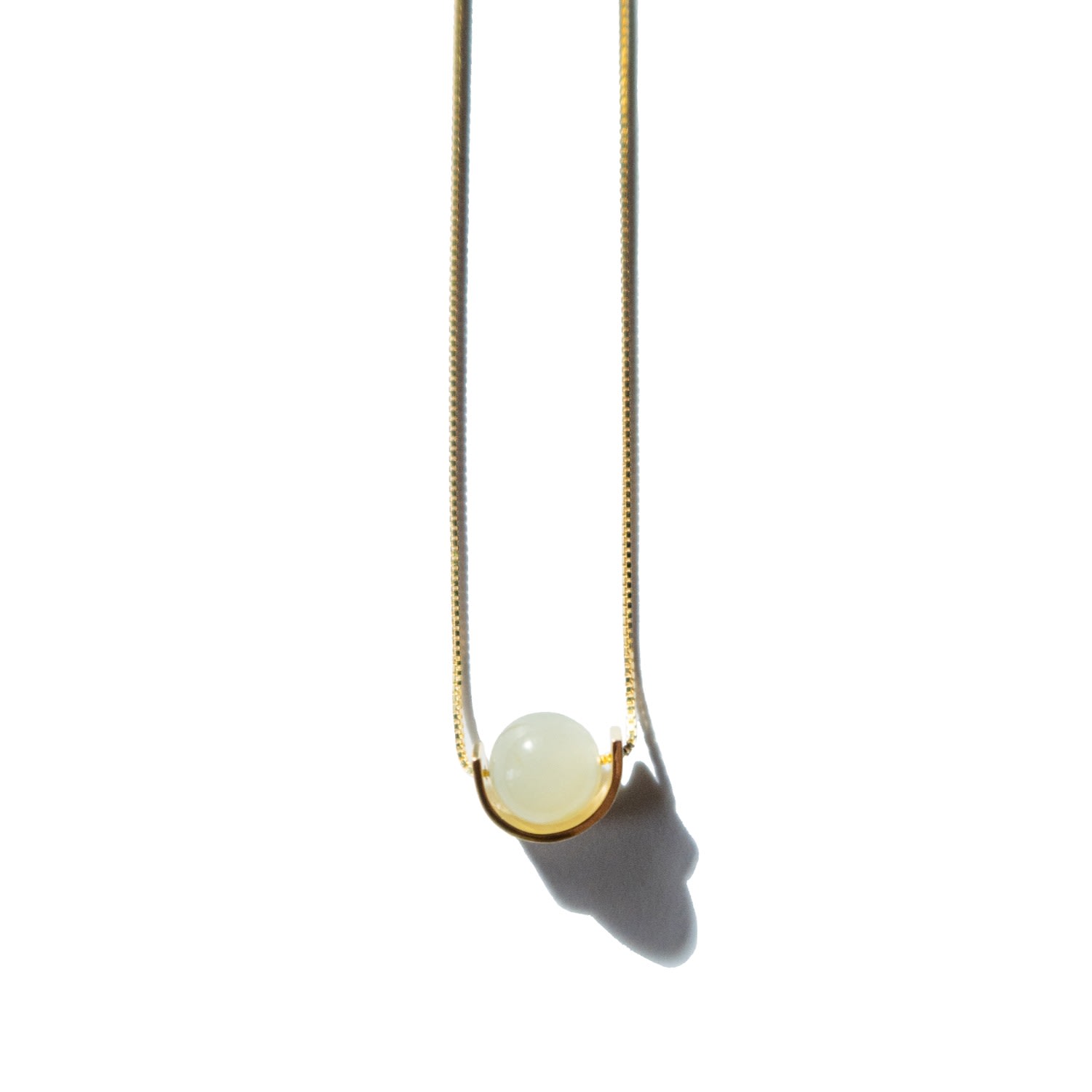 Seree Women's Gold / Green Equinox Green Bead Jade Necklace