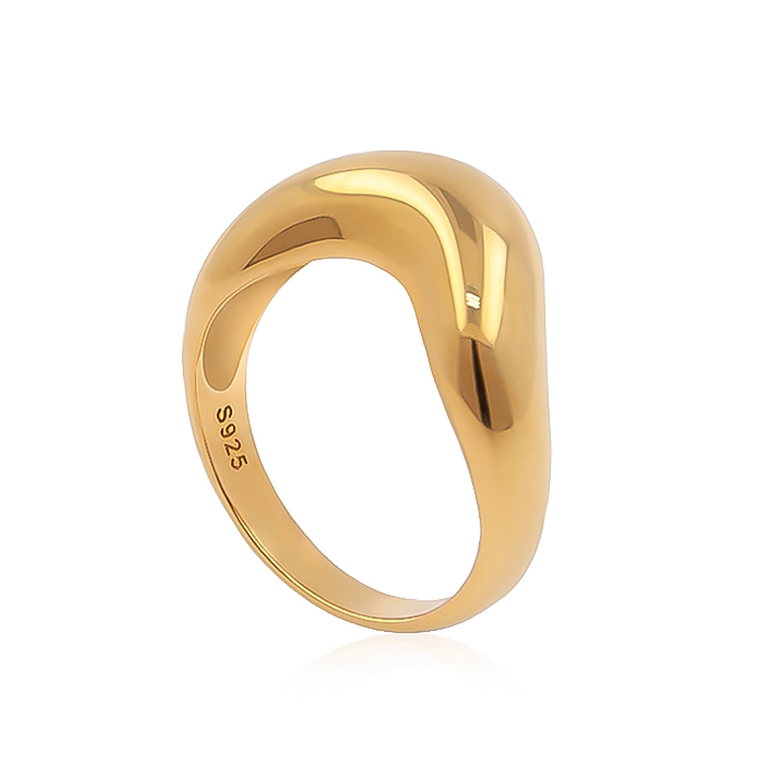 Women’s Gold Contour Ring Côté Caché