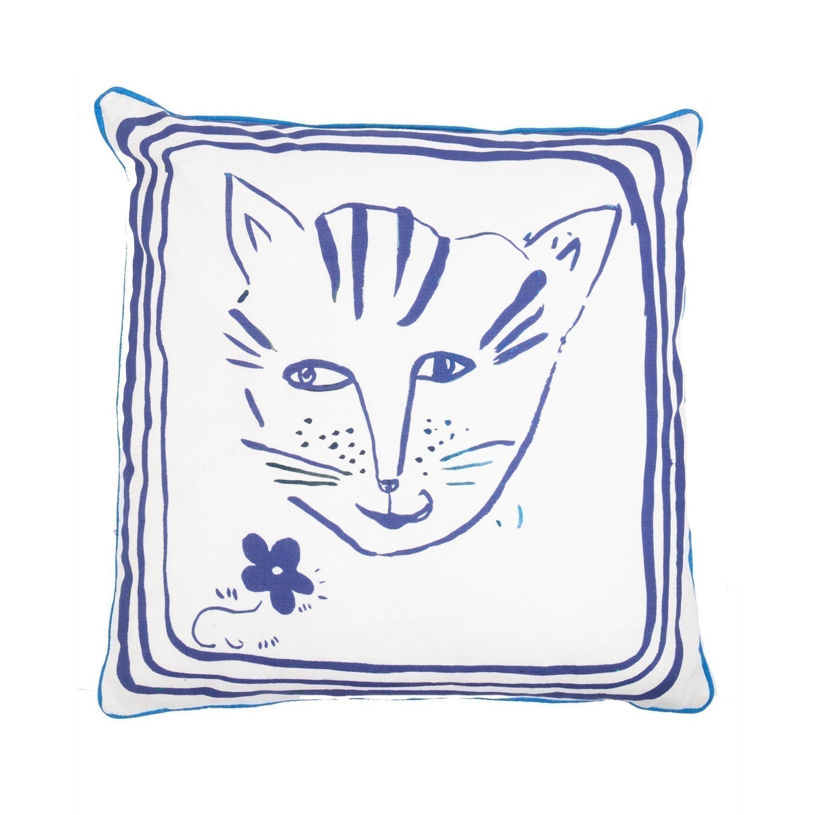 Blue Cushion Cover / "The Cat’s Head" One Size Jessica Russell Flint