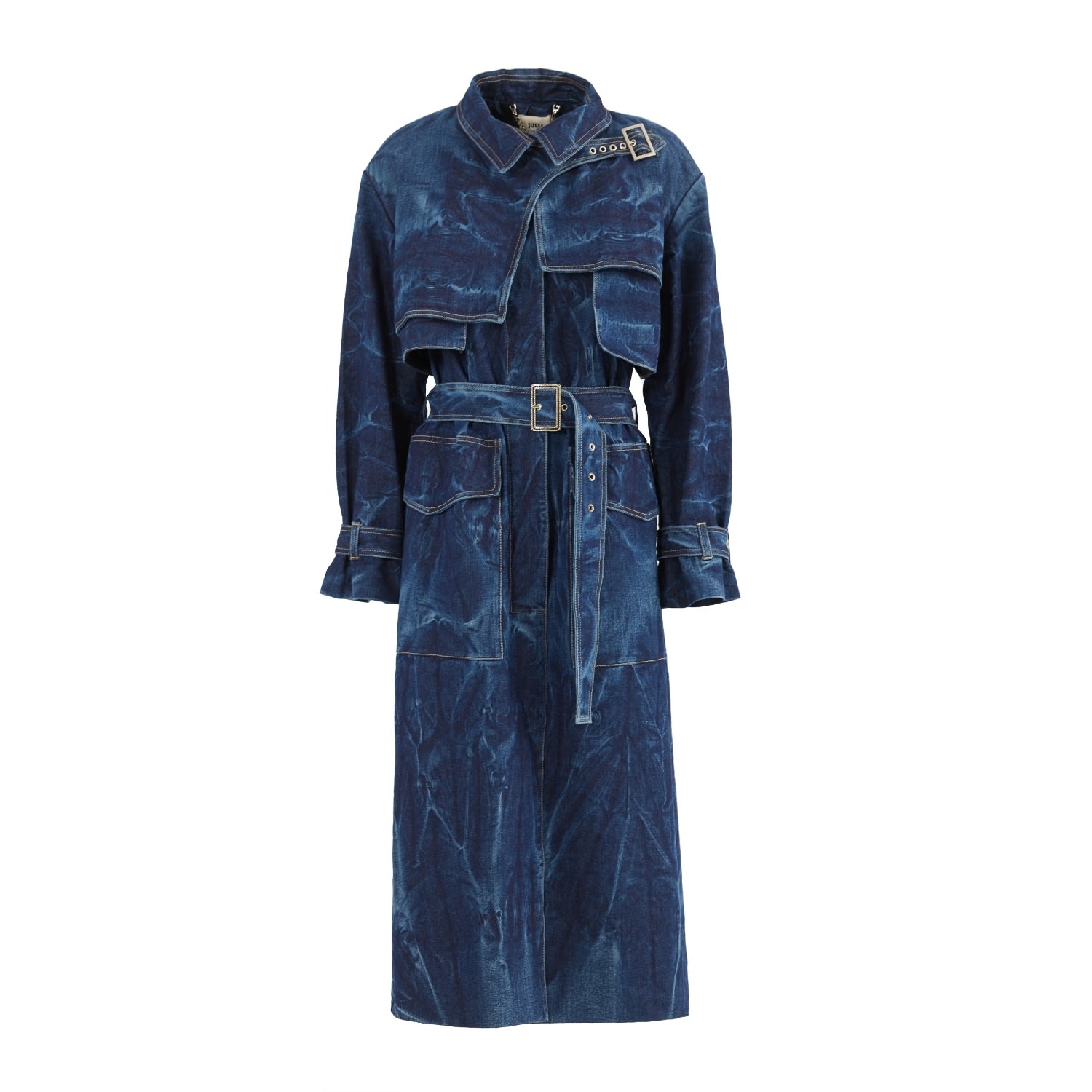Women’s Fashion Denim Trench Coat Blue Unisex Extra Large Julia Allert