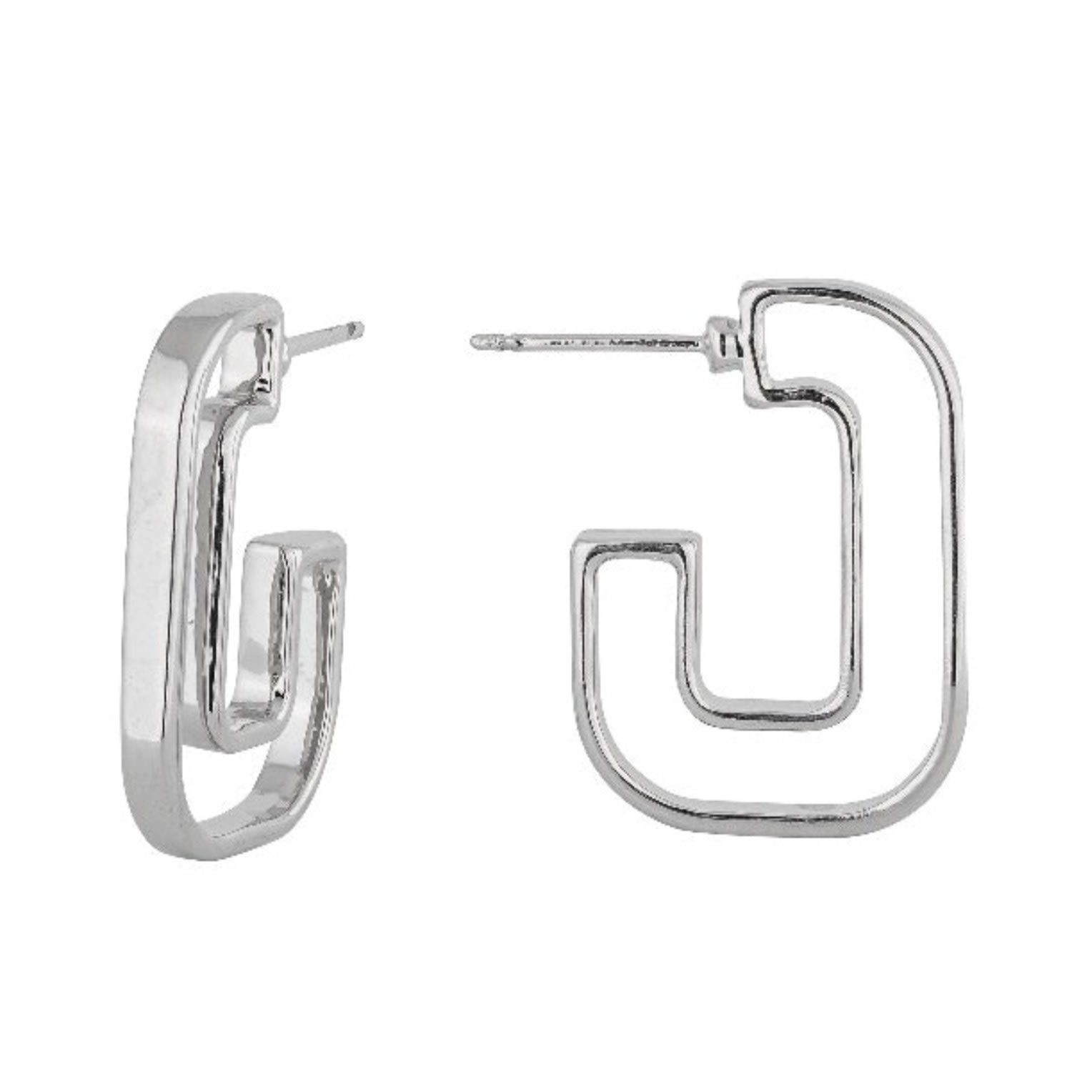 Bermuda Watch Company Women's Annie Apple Ana Ovate Sterling Silver Hollow Hoop Earrings In Silver