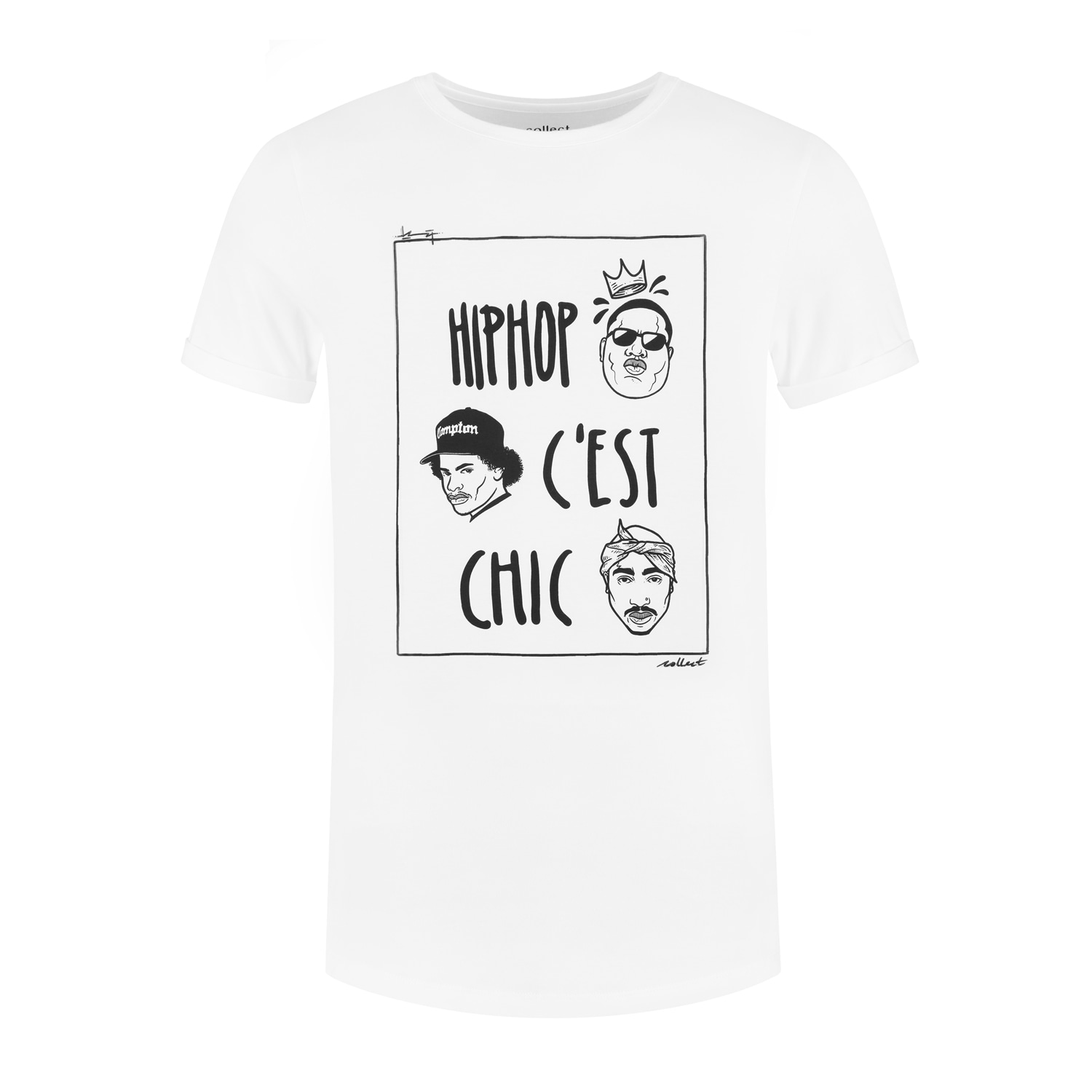 Collect The Label Men's White Hip Hop C'est Chic Tee In White