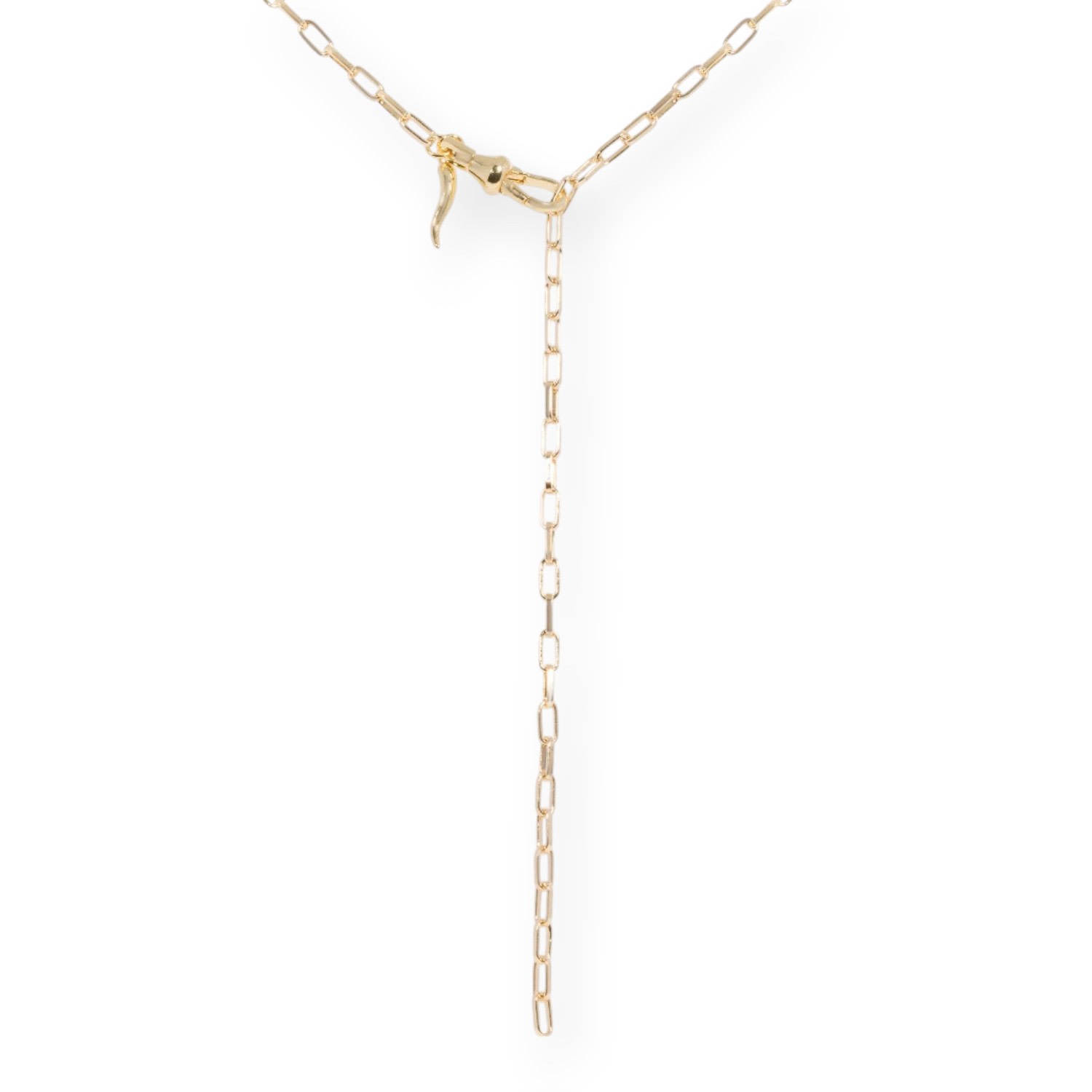 Alexie Of Athens Women's Gold Fortuna Italian Horn Adjustable Chain