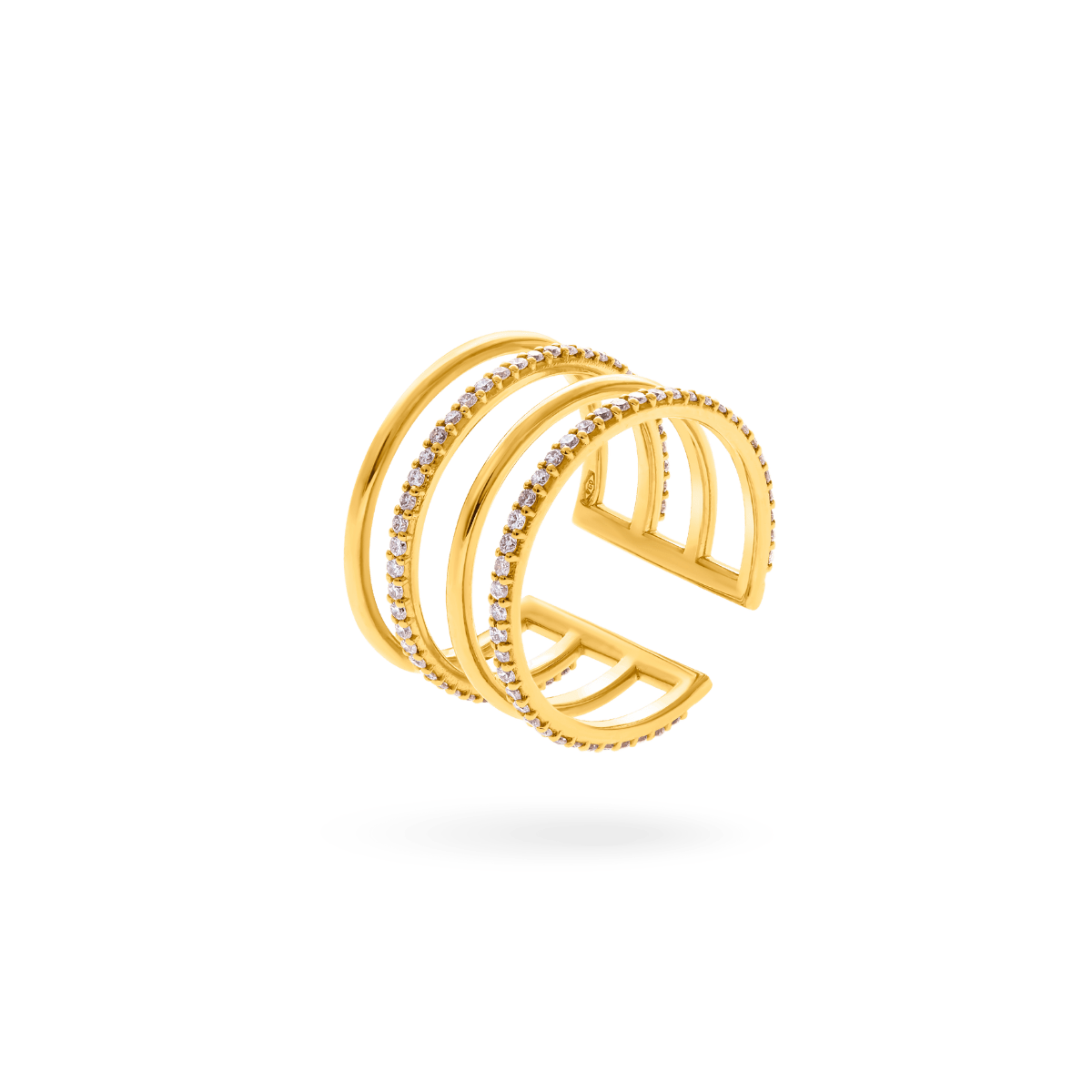 Lucy Quartermaine Women's Solid Gold Empire Open Ring With Graded Diamonds In Gold