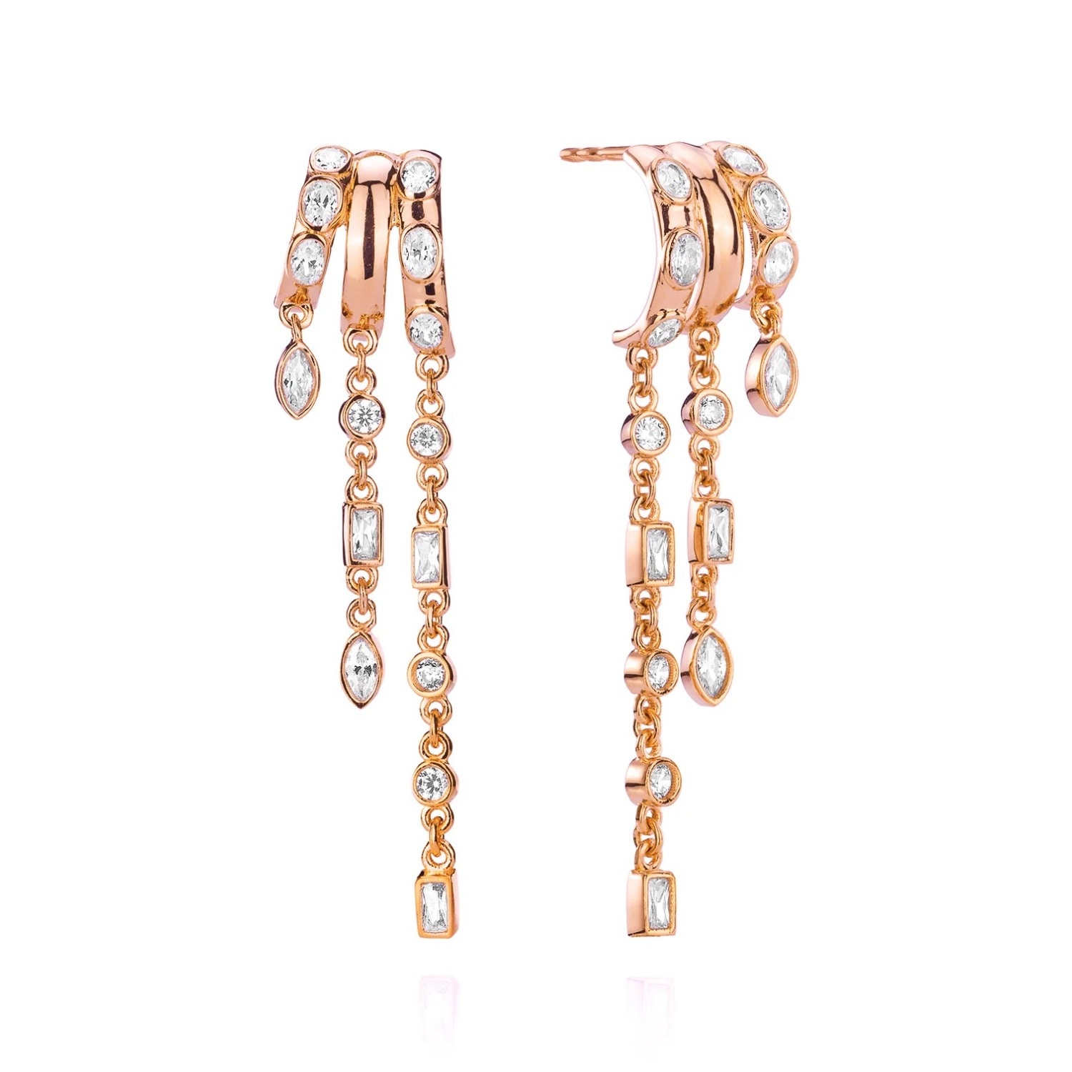 Aaria London Women's Kalani Stacked Triple Hoop Illusion Earrings Rose Gold In Gold