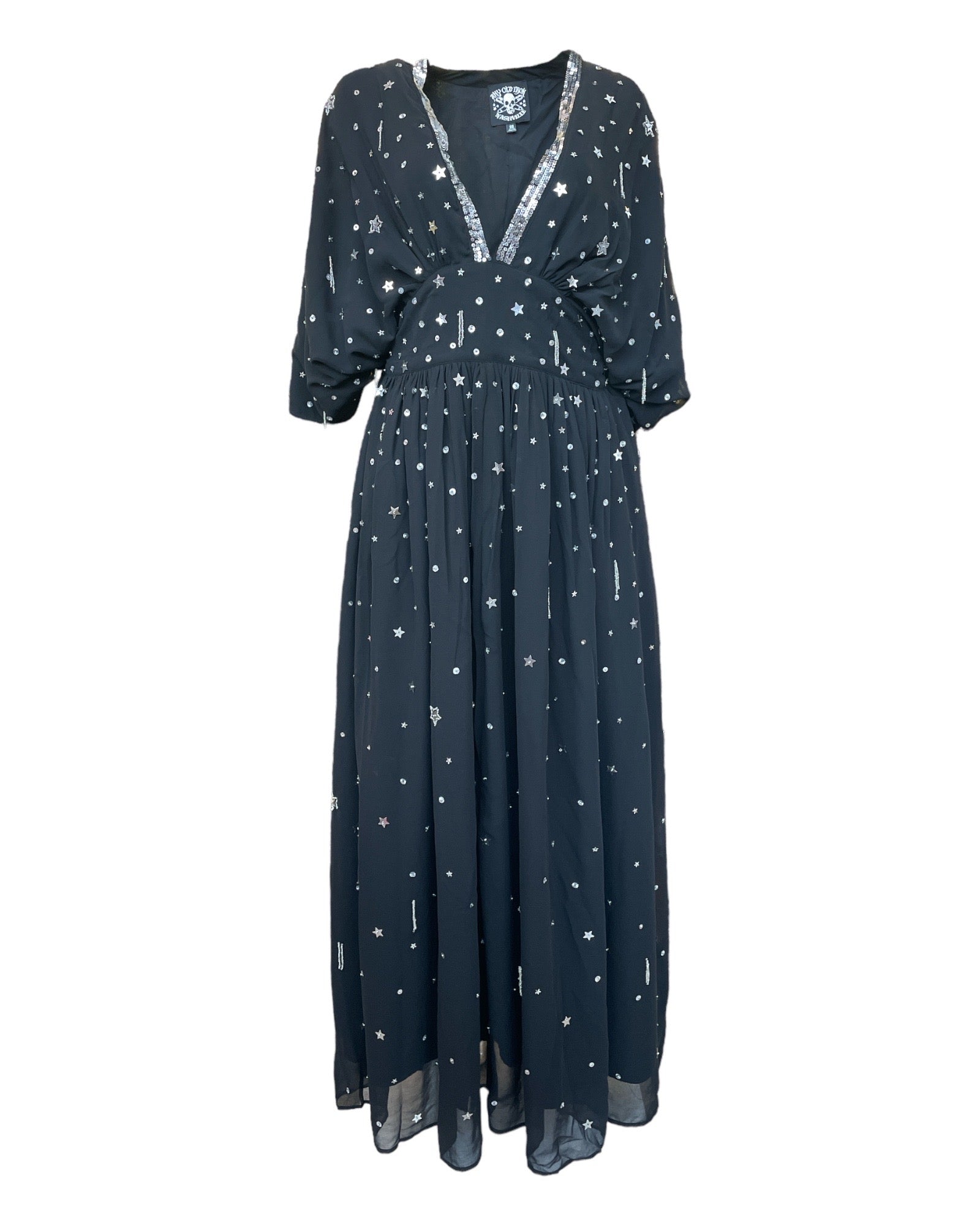 Any Old Iron Women's Black / Silver  Shining Star Caftan Dress In Blue