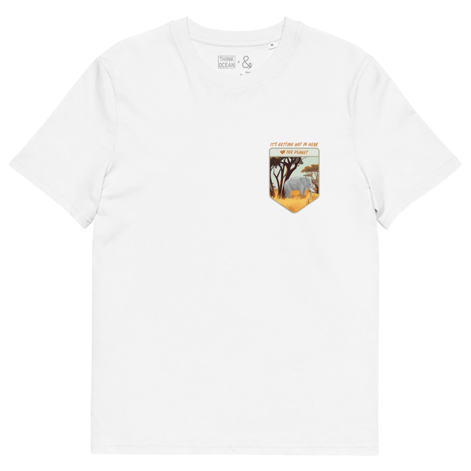 Anchor & Crew White Think Ocean Elephant Love The Planet Organic Cotton T-shirt - Women In White
